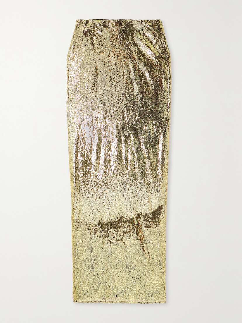 Dolce & Gabbana Sequined Tulle Maxi Skirt