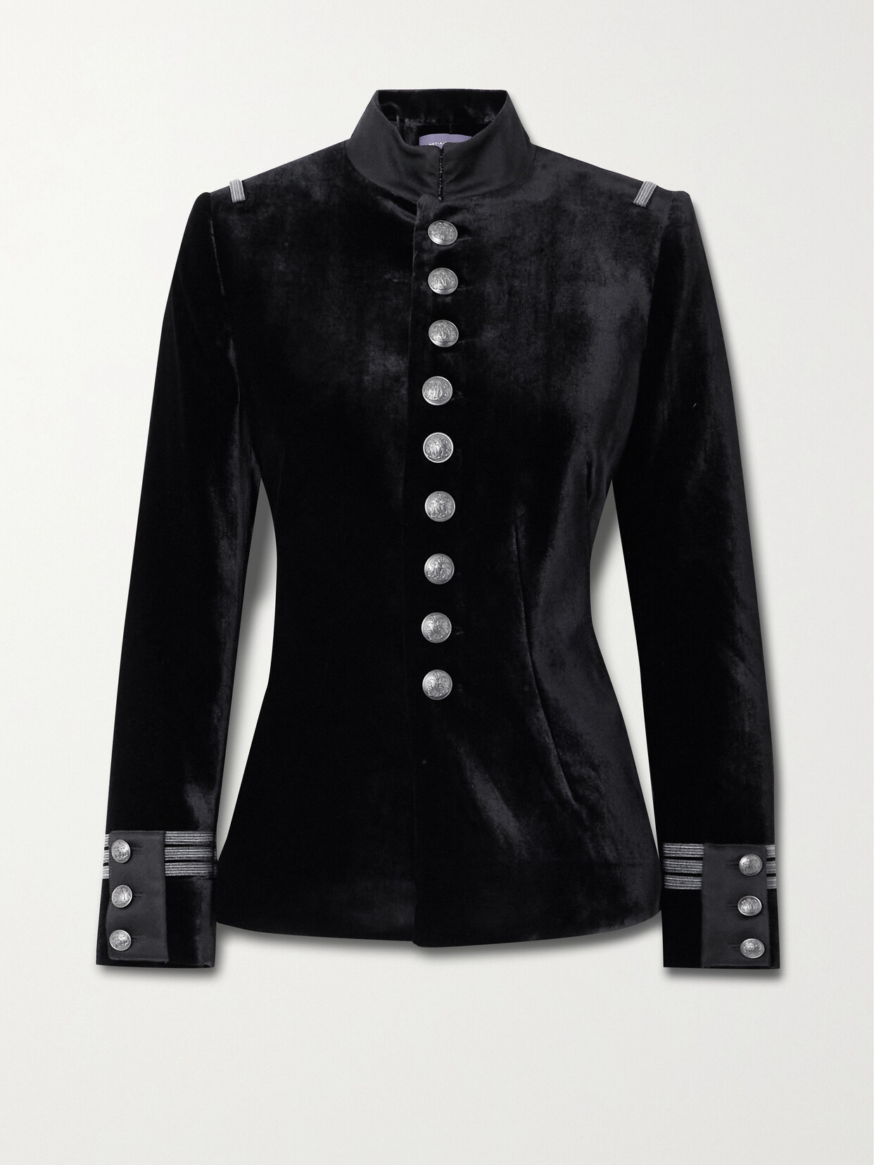 Ralph Lauren Wilmington Embellished Stretch-wool Cady Jacket In Black