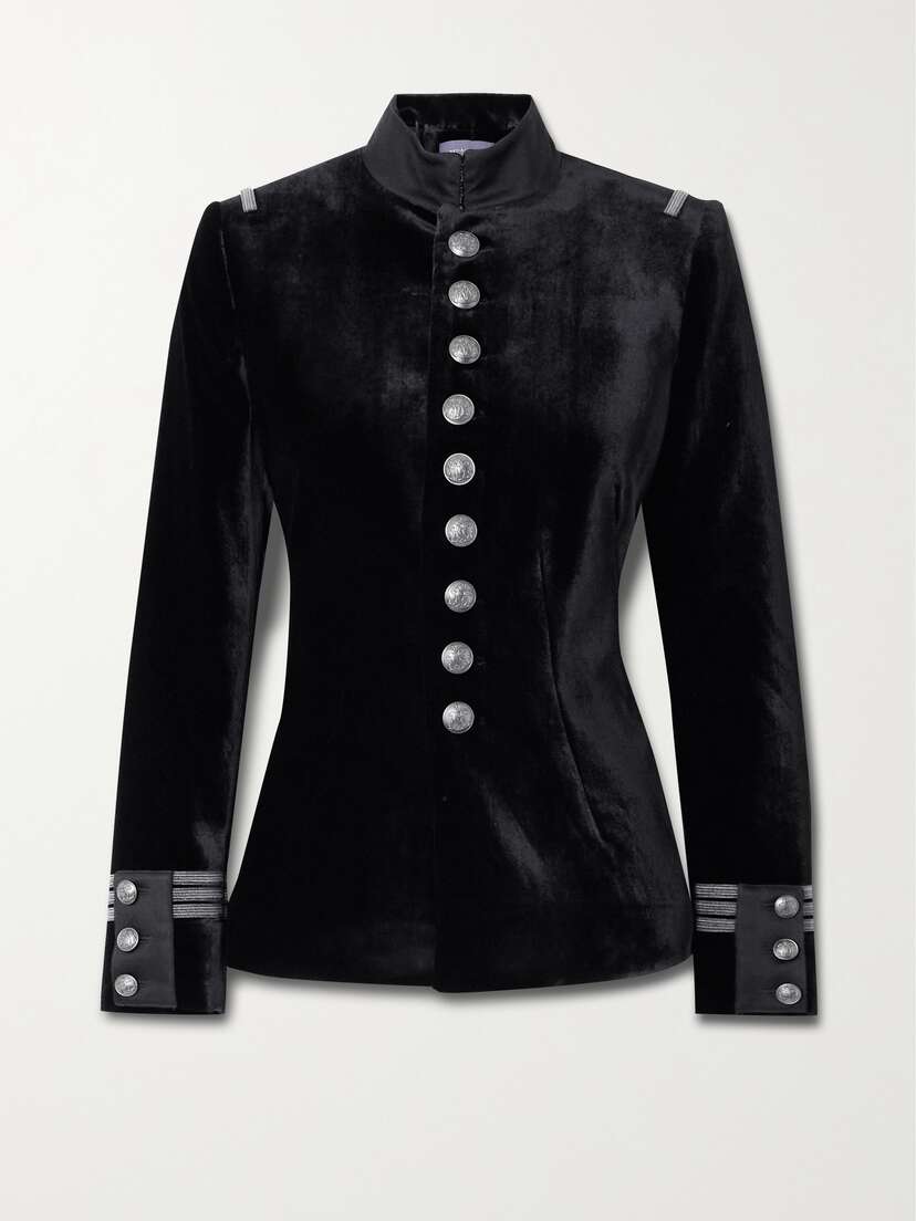 Ralph Lauren Collection Wilmington Embellished Stretch-wool Cady Jacket