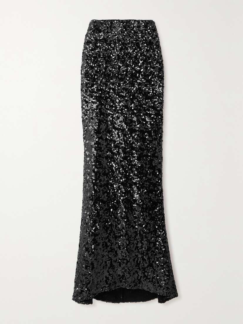 Dolce & Gabbana Sequined Stretch-tulle Maxi Skirt