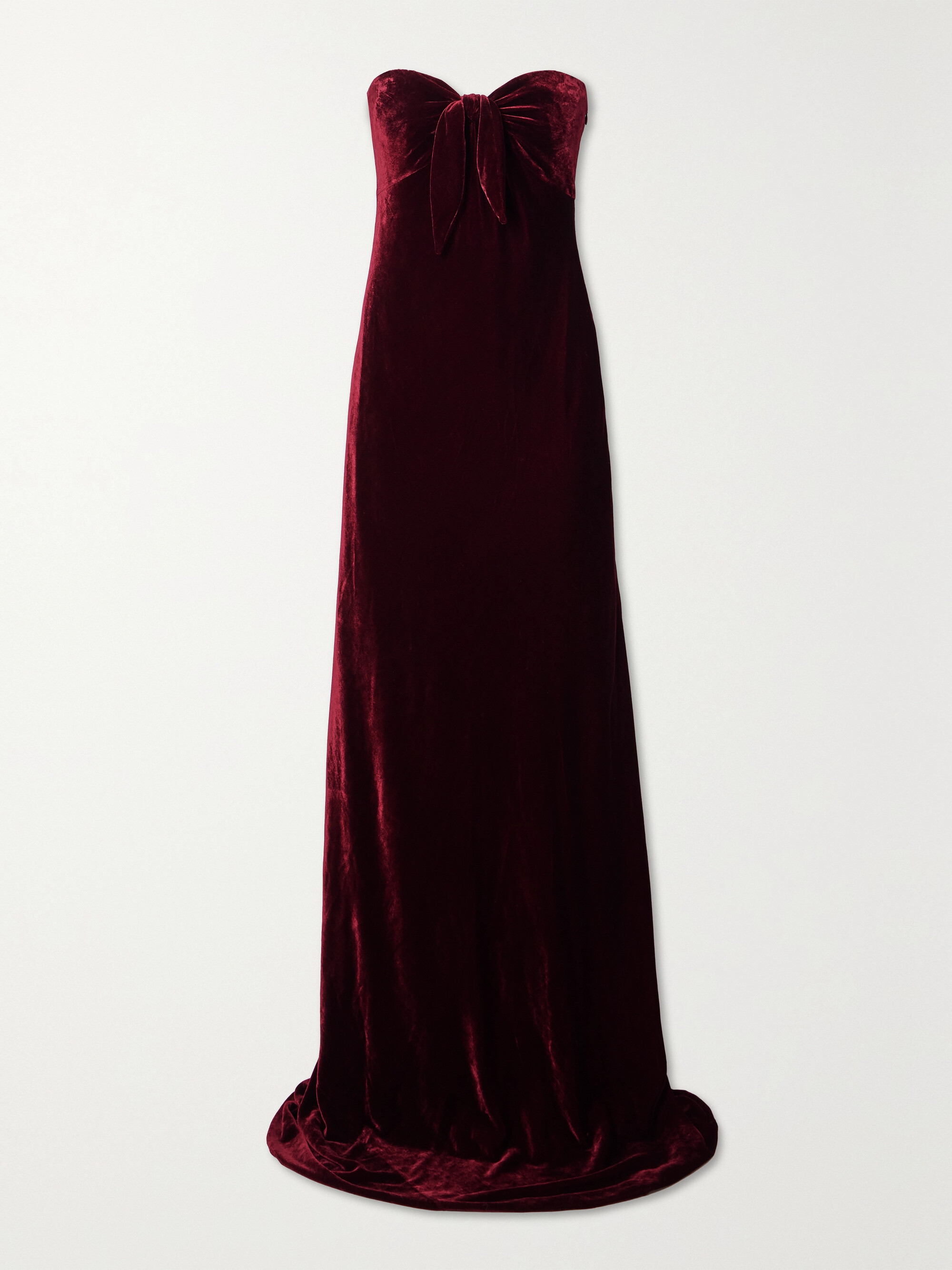 Ralph Lauren Collection Niles strapless bow-embellished velvet gown thumbnail
