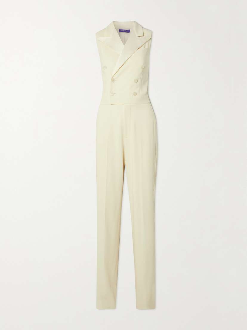 Ralph Lauren Collection Leonie Satin-trimmed Crepe Jumpsuit