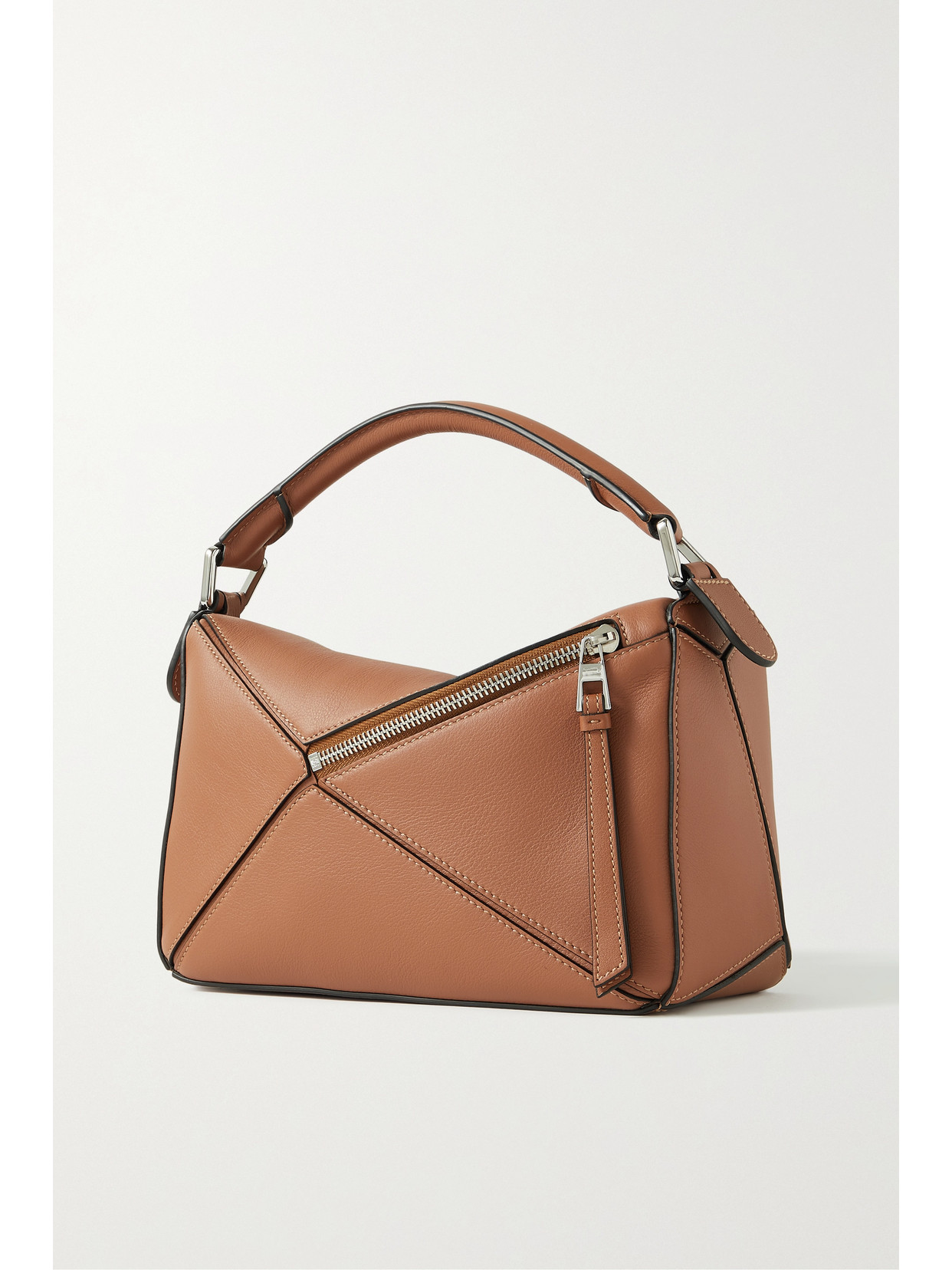 Loewe Puzzle Small Textured-leather Shoulder Bag In Brown