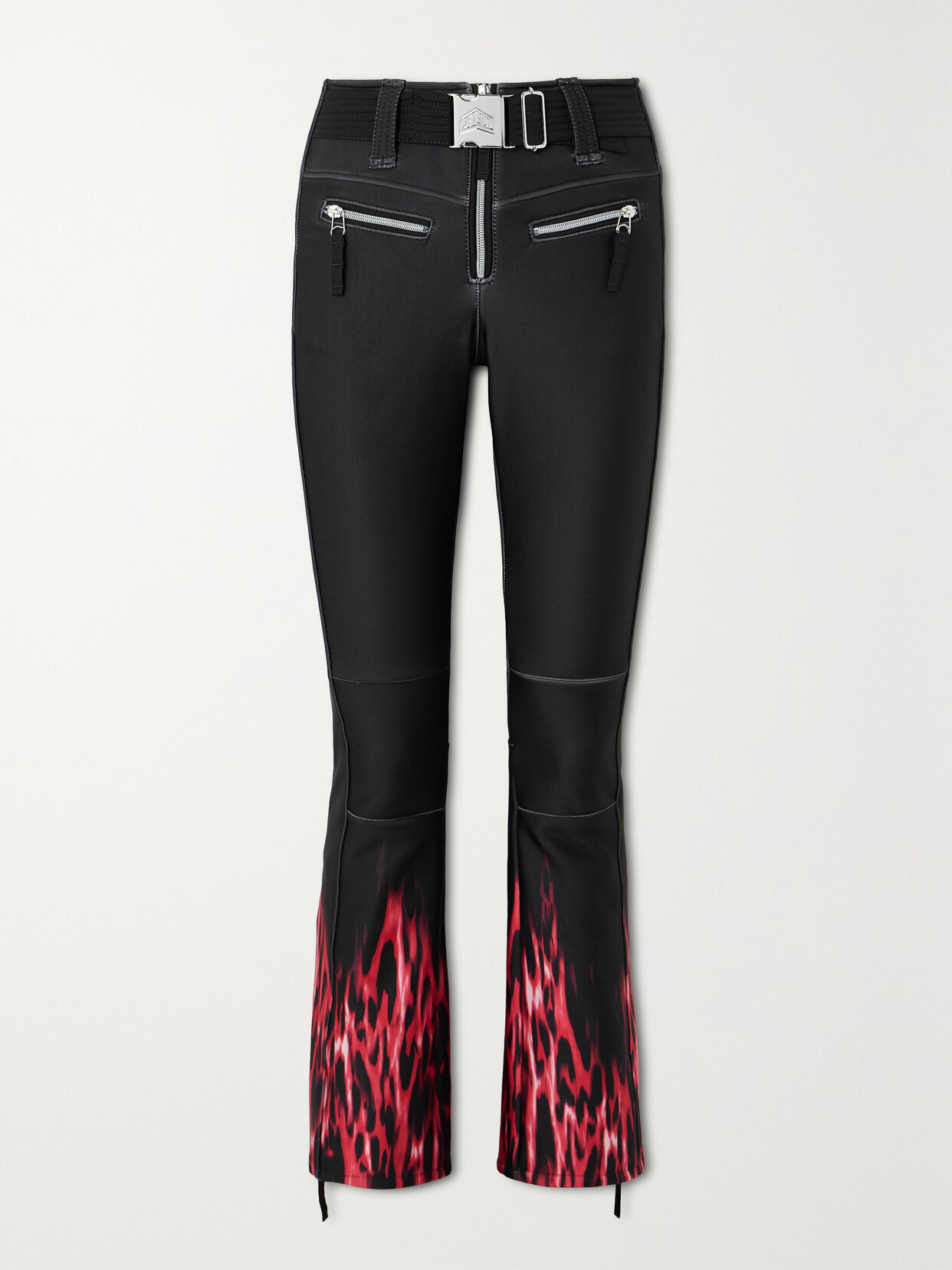 Jetset Tiby Belted Printed Bootcut Ski Trousers In Black