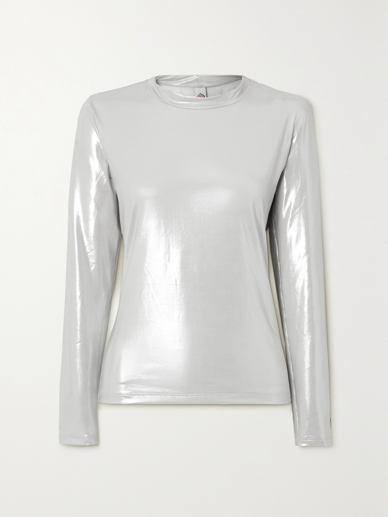 Jetset Khandro Metallic Stretch-jersey Ski Top In Silver