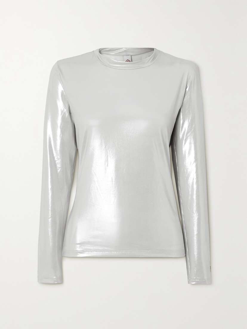 JETSET Glazy Metallic Stretch-jersey Ski Top