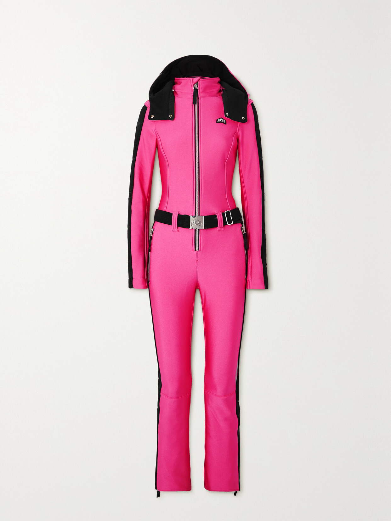JETSET Magic Ghoster Belted Hooded Striped Ski Suit - Pink