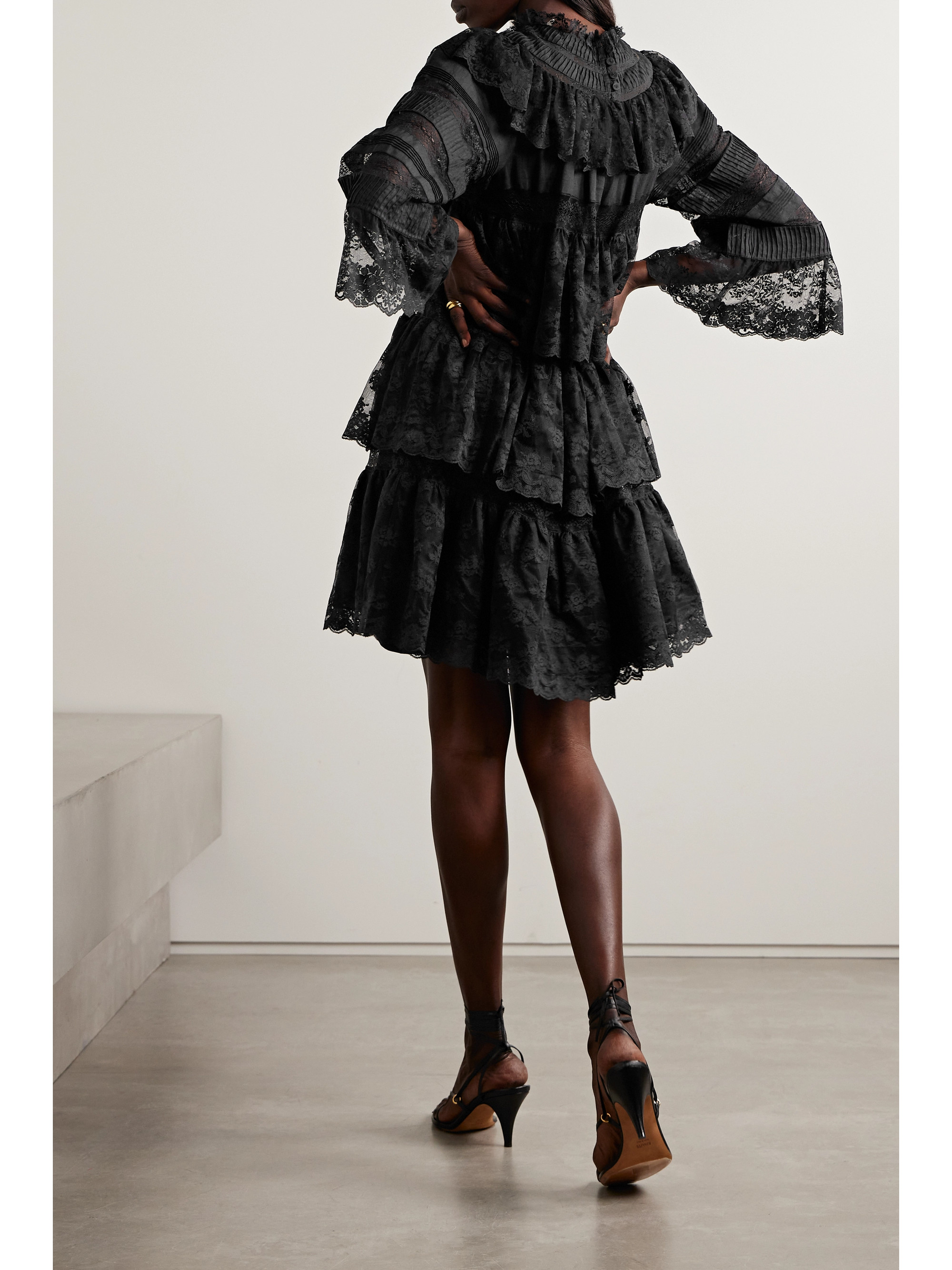 Dôen Oralie tiered ramie and lace mini dress thumbnail
