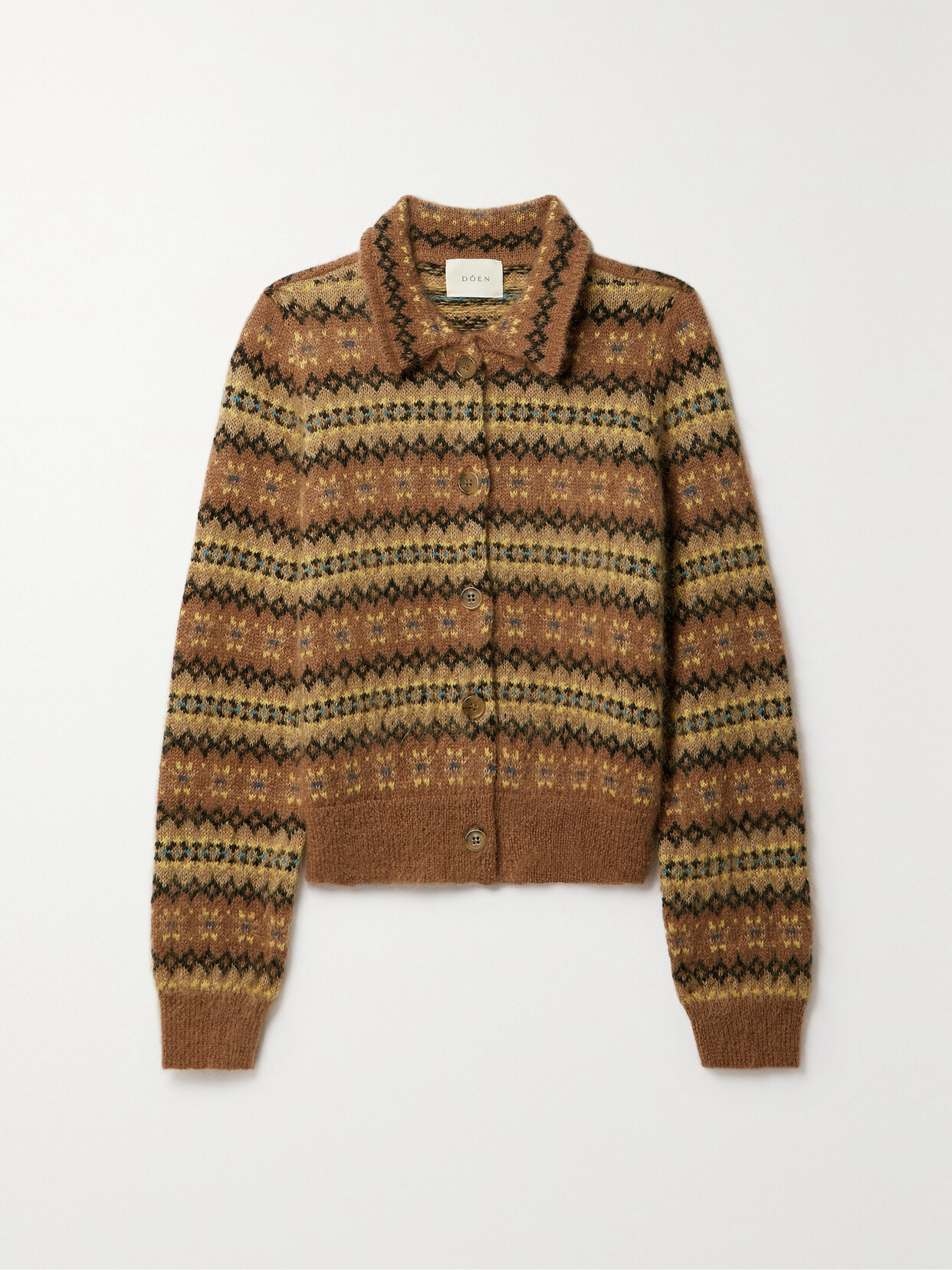 Doen Natia Fair Isle Knitted Cardigan In Multi