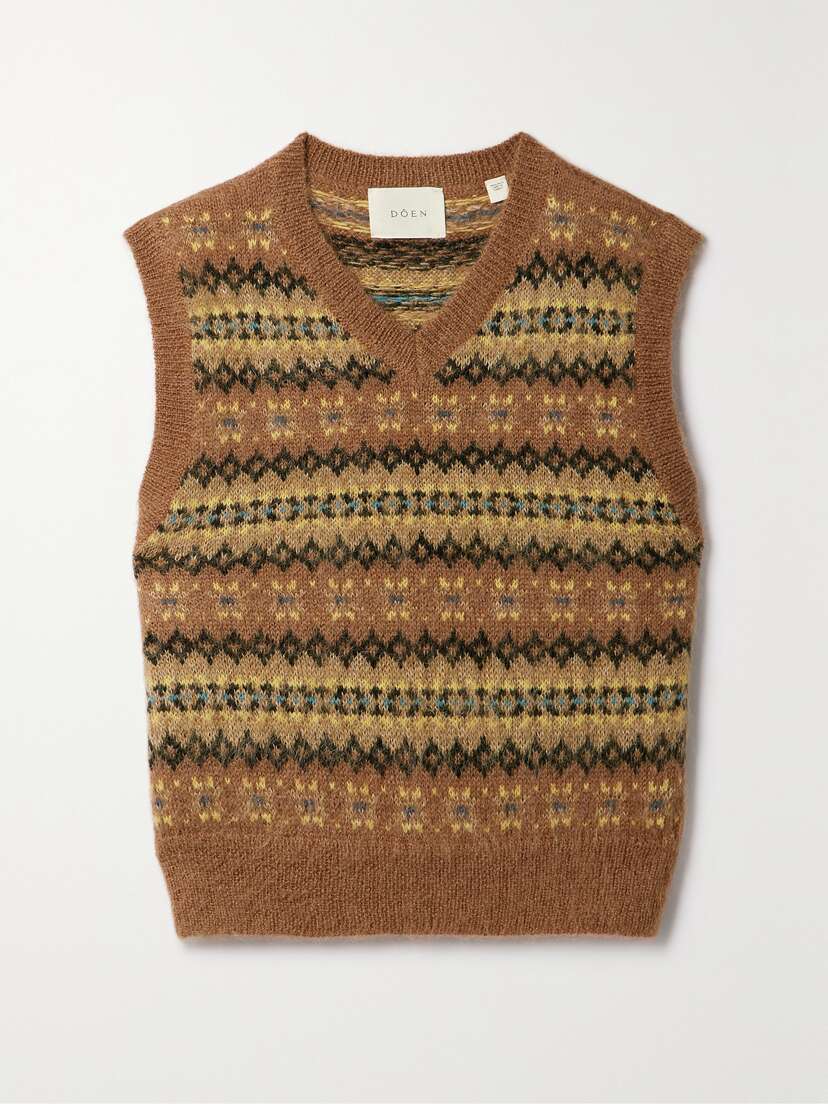 DÔEN Kenley Fair Isle Knitted Vest - x large