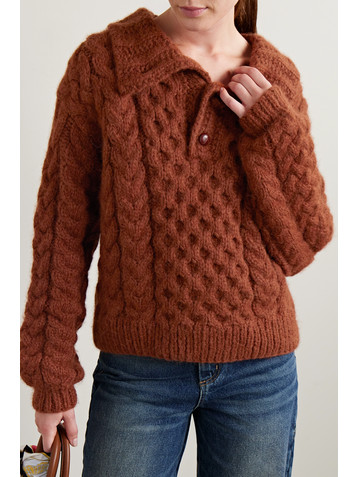 Dôen Nuage cable-knit alpaca and merino wool-blend sweater