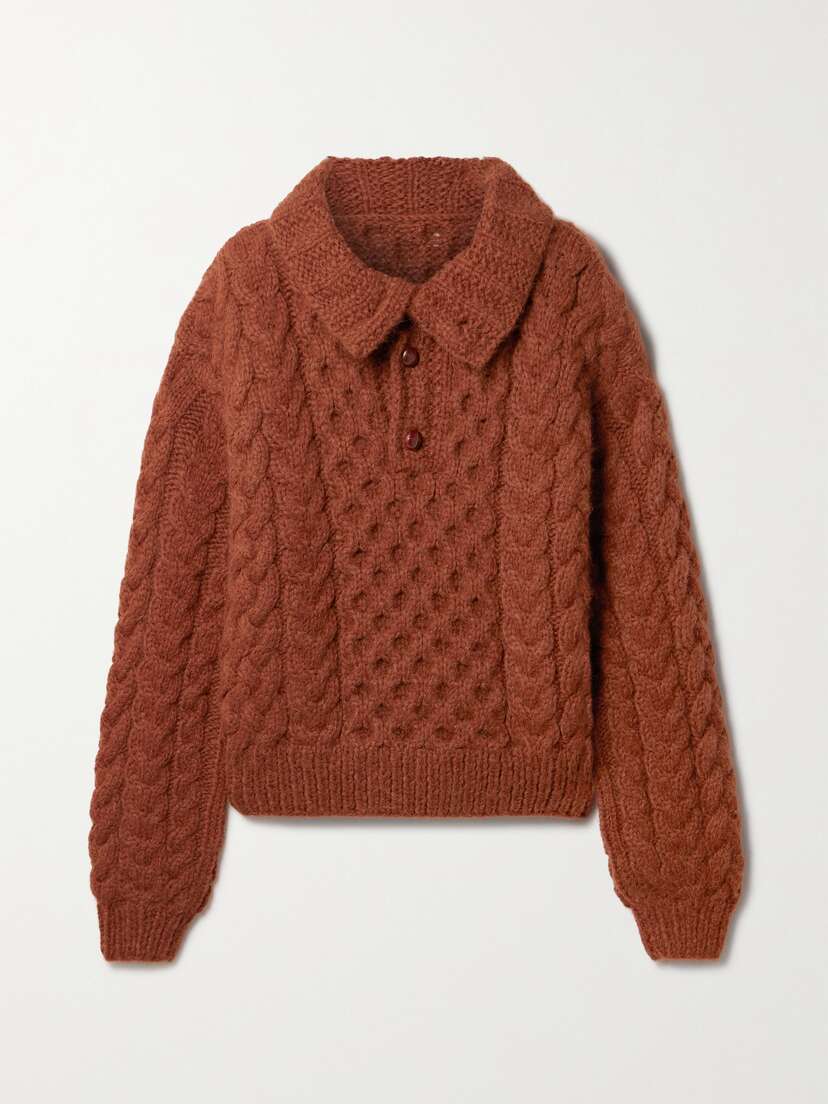 DÔEN Nuage Cable-knit Alpaca And Merino Wool-blend Sweater