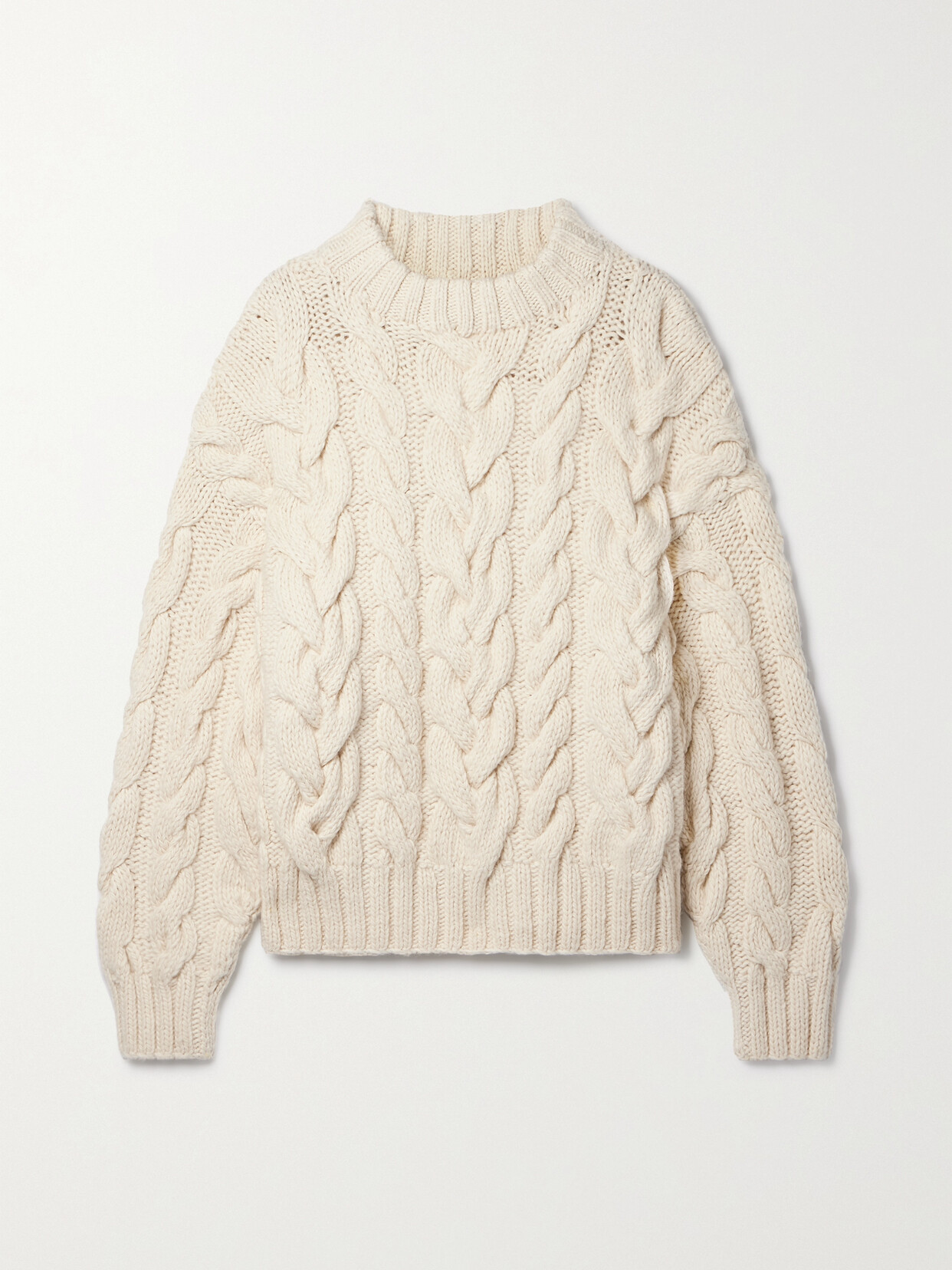 Doen Olympus Cable-knit Merino Wool Jumper In Cream