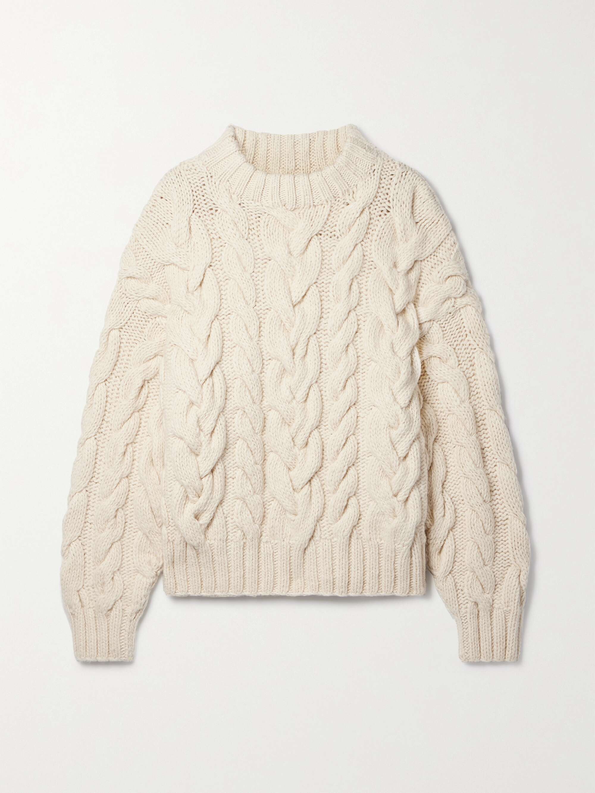 DOEN + Net Sustain Olympus Cable-Knit Merino Wool Sweater