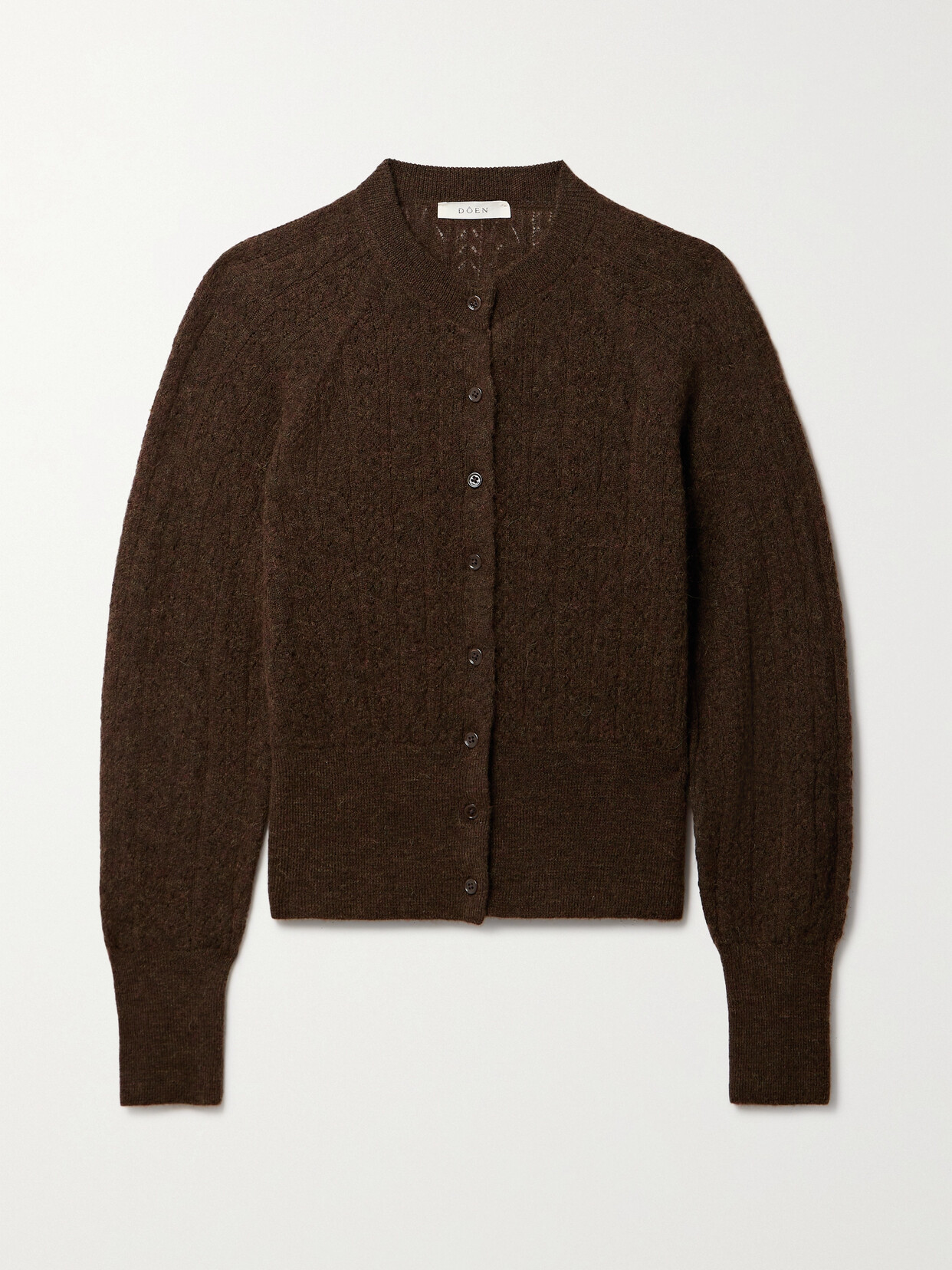 DÔEN Eileen Cable-knit Alpaca-blend Cardigan - Brown