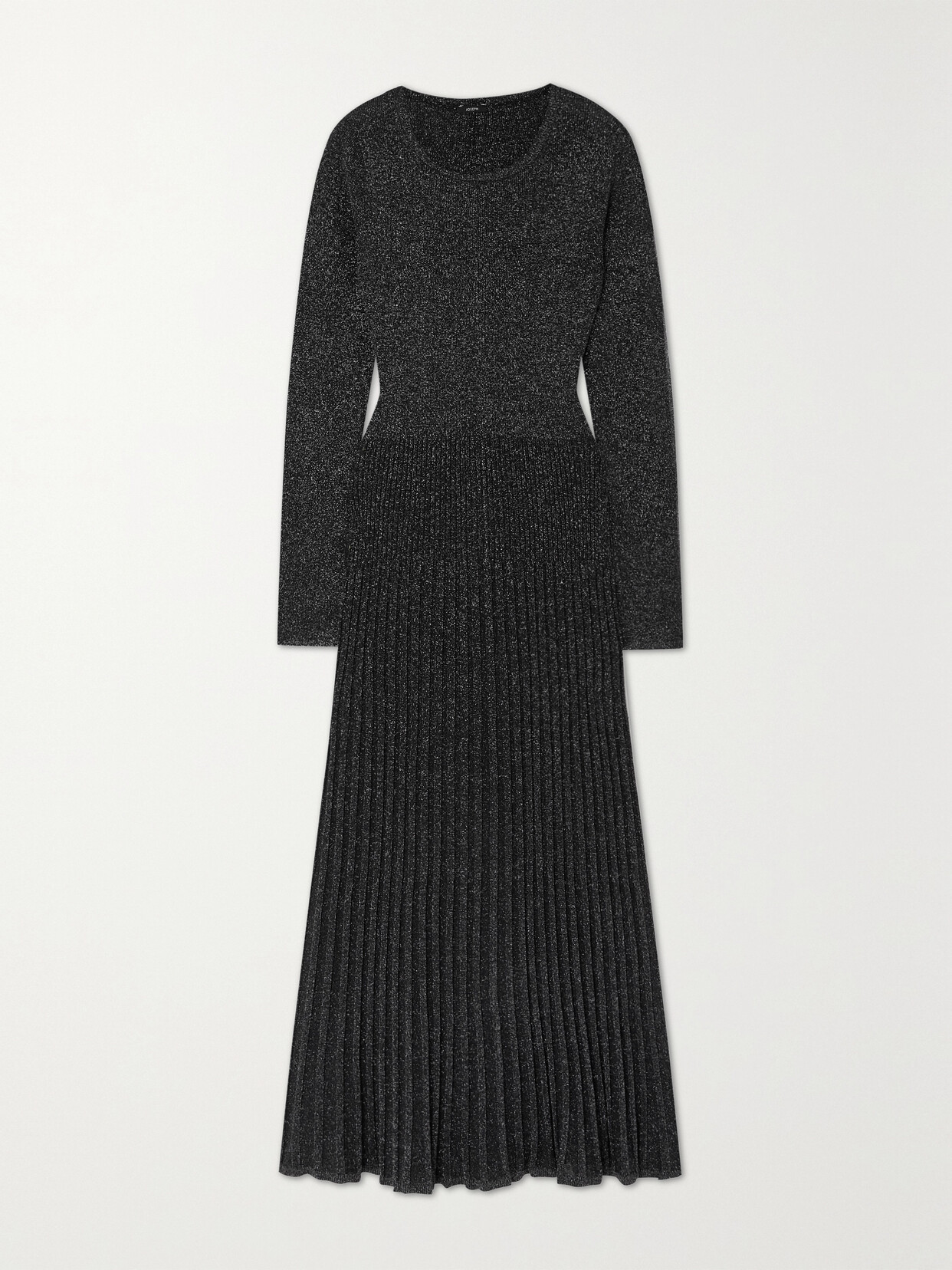 Joseph - Metallic Ribbed-knit Midi Dress - Black