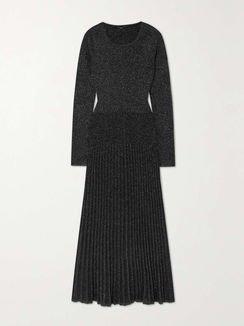 Joseph Metallic Ribbed-knit Midi Dress