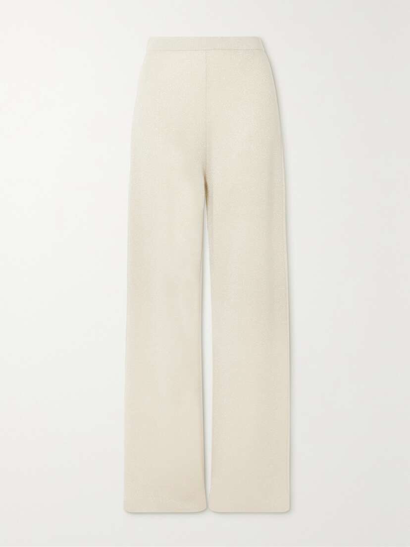 Joseph Metallic Merino Wool-blend Straight-leg Pants