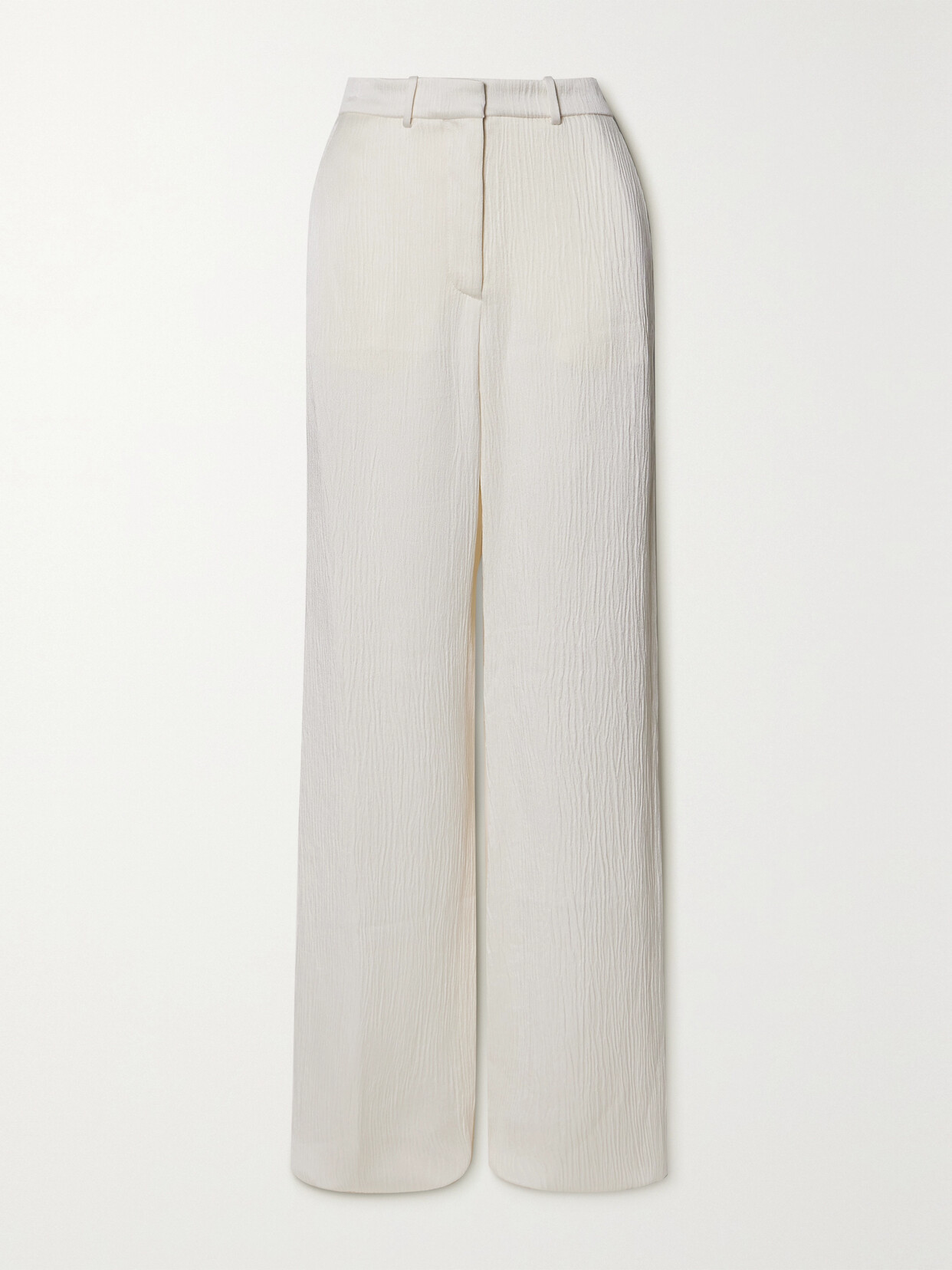 Joseph Morissey Crinkled-satin Straight-leg Pants - Ivory