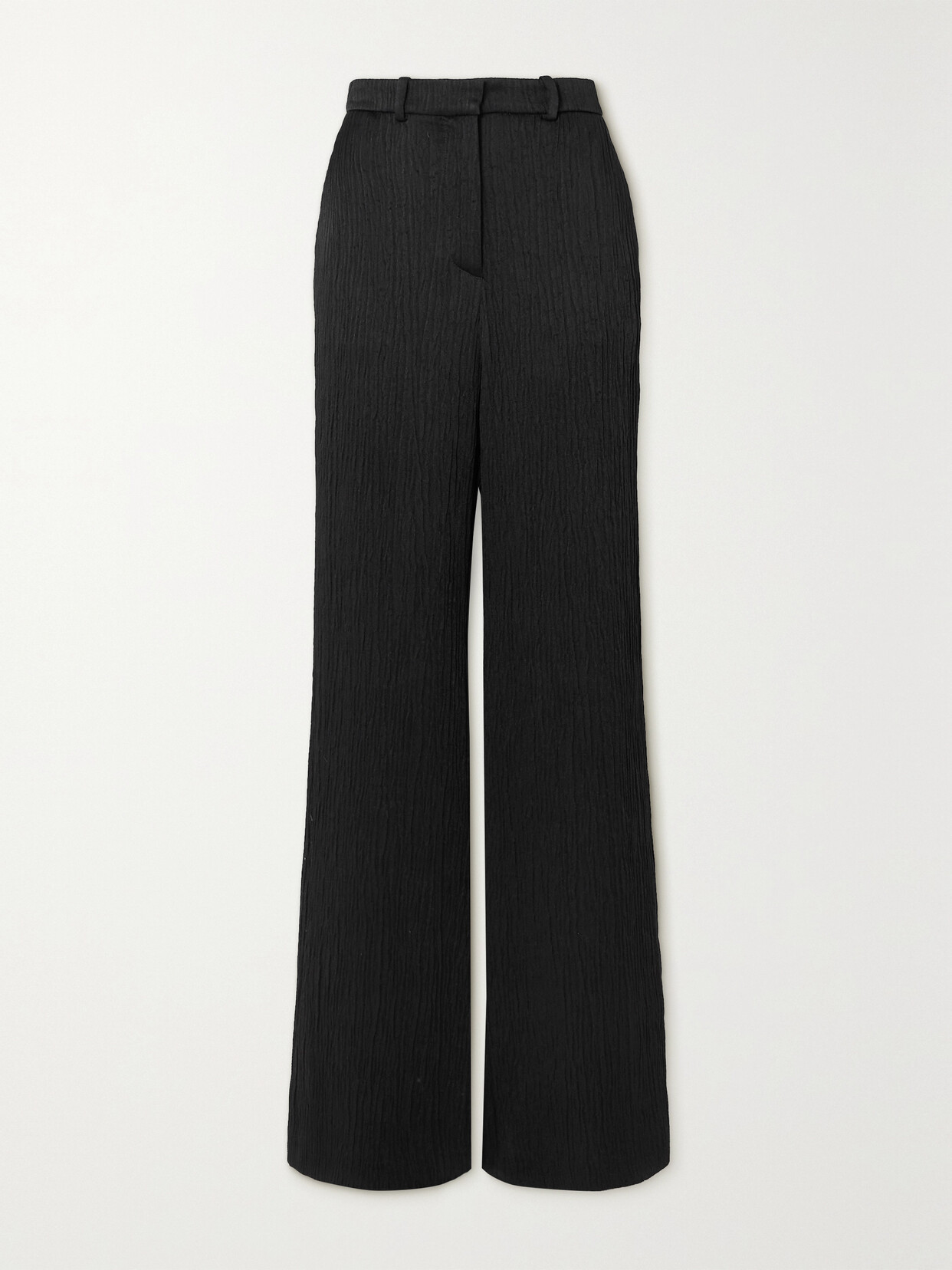 Joseph Morissey Crinkled-satin Straight-leg Trousers In Black