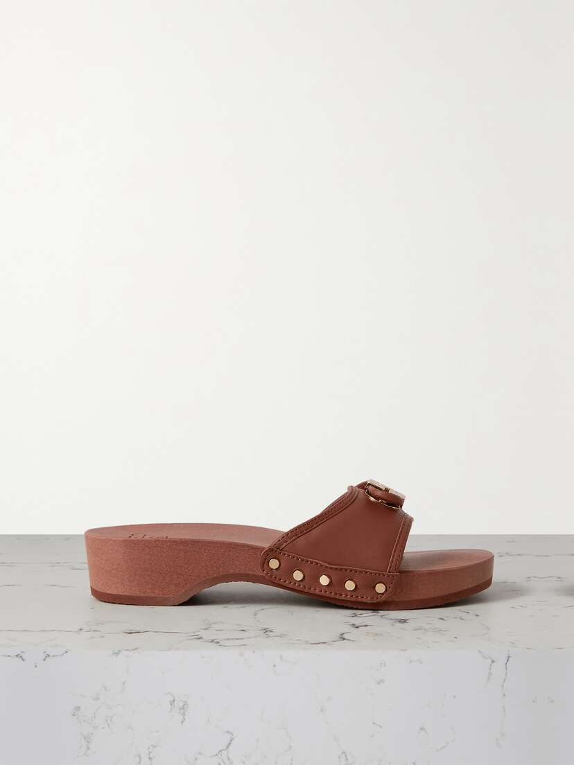 Scholl + Issimo Pescura Buckled Leather Clogs