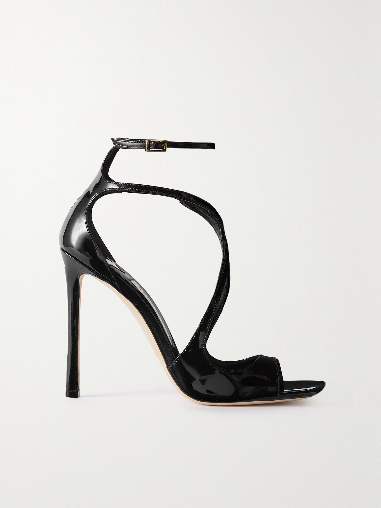 Jimmy Choo Azia 110 Patent-leather Sandals In Black