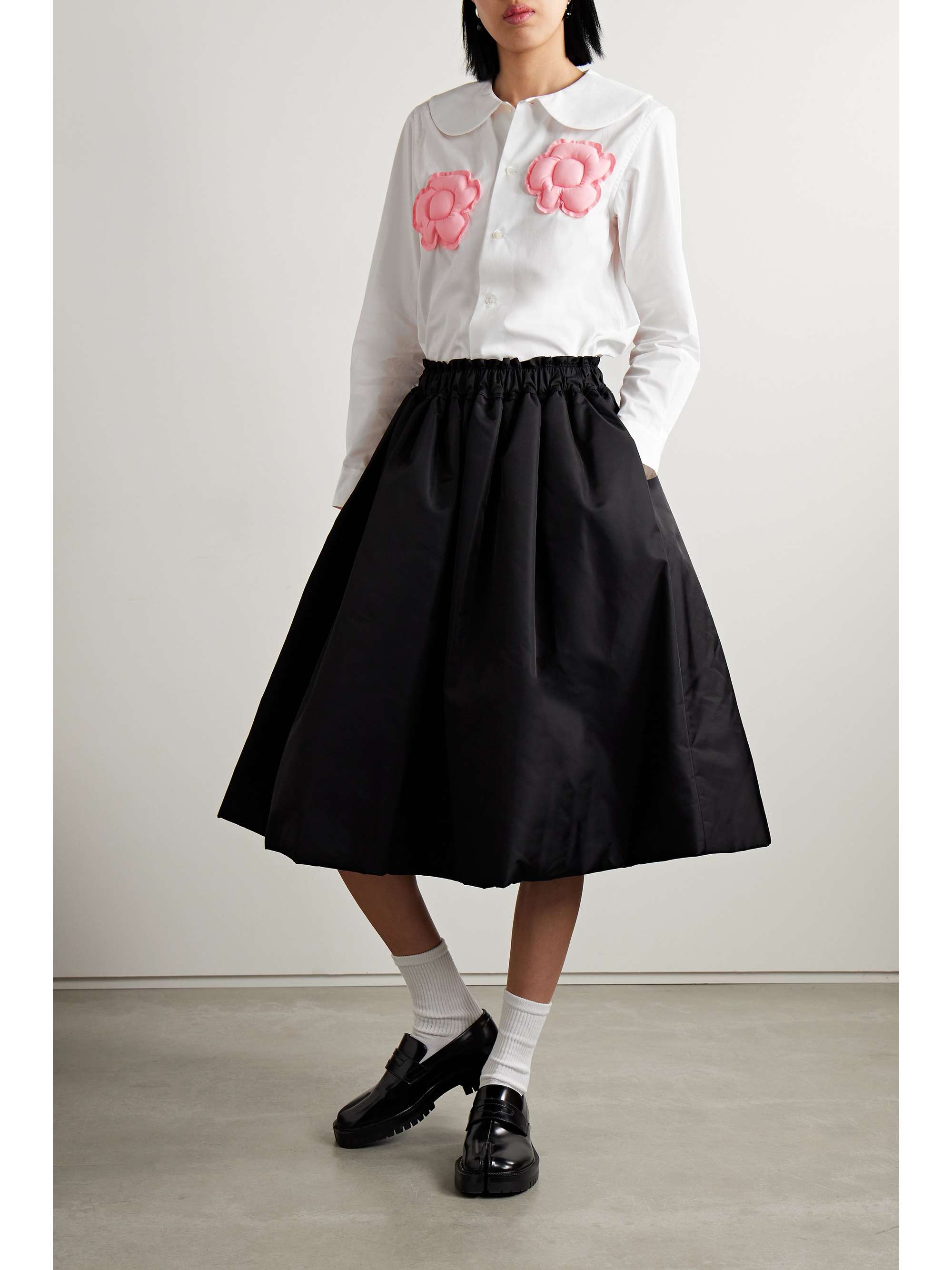 COMME DES GARÇONS GIRL Appliquéd cotton-poplin shirt | NET-A-PORTER