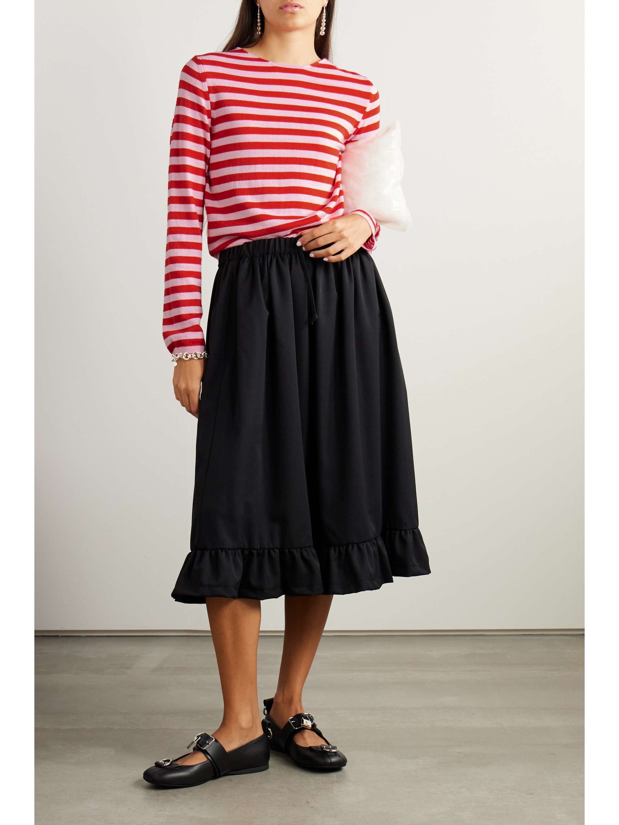 COMME DES GARÇONS GIRL Striped jersey sweater | NET-A-PORTER