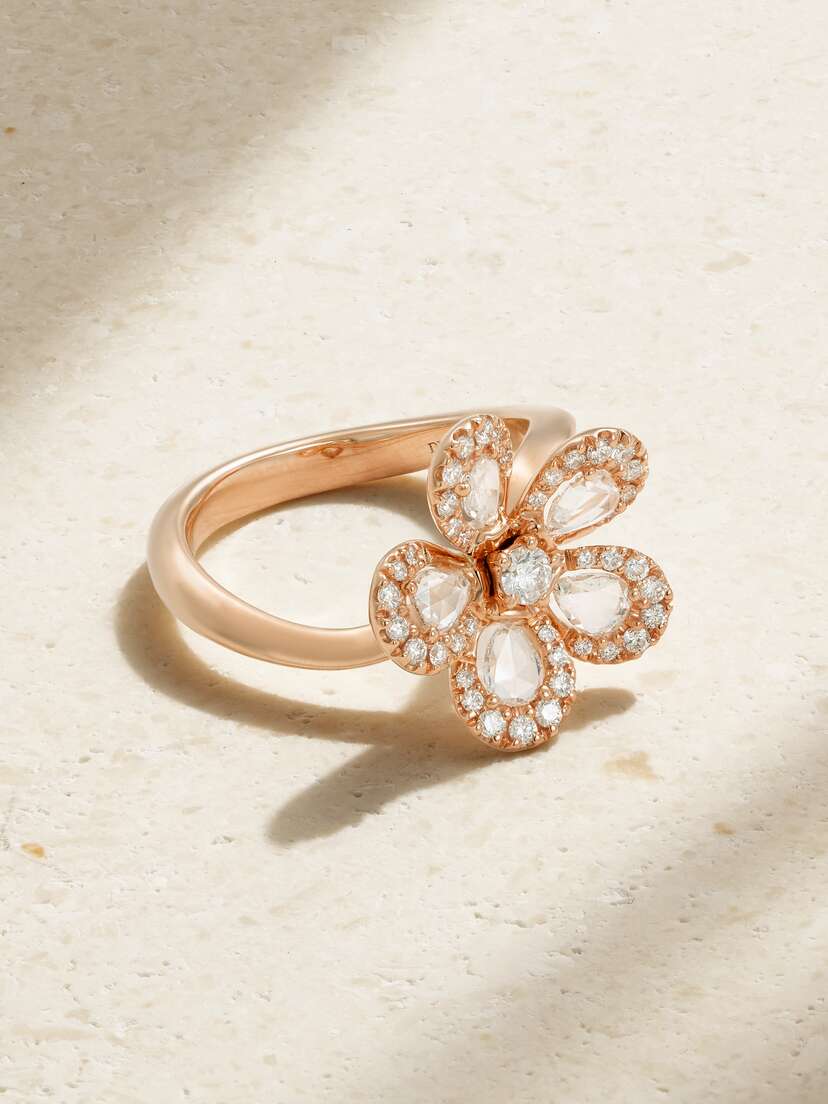David Morris Miss Daisy 18-karat Rose Gold Diamond Ring
