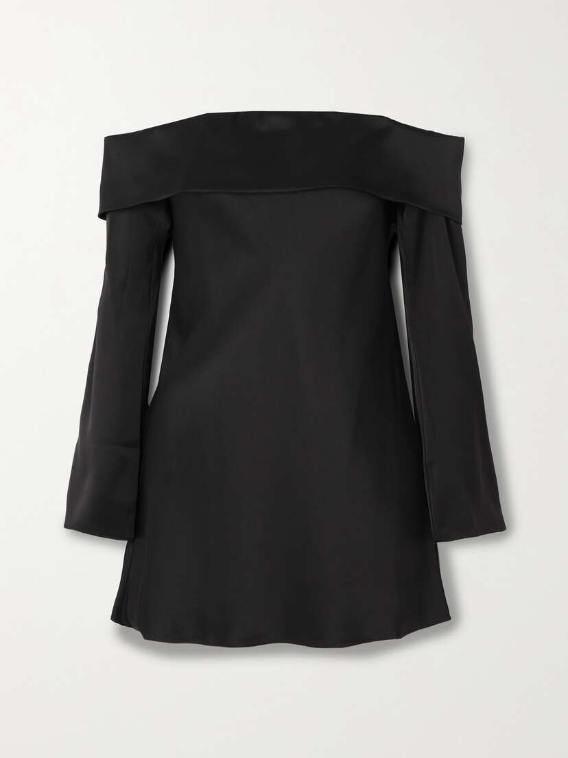 Reformation Maves Off-the-shoulder Satin Mini Dress - x large