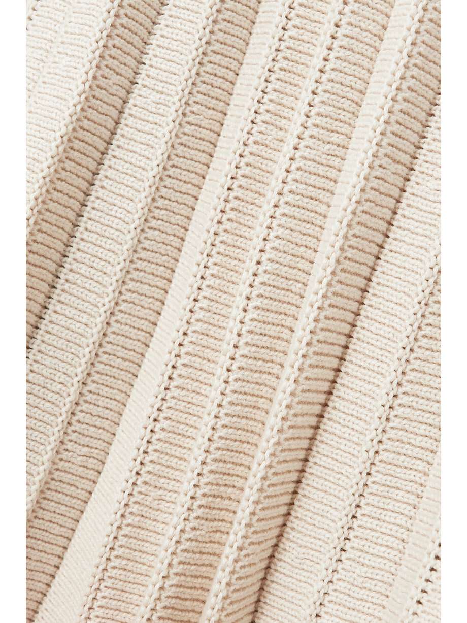 REFORMATION Ezra pleated ribbed organic cotton mini dress NETAPORTER