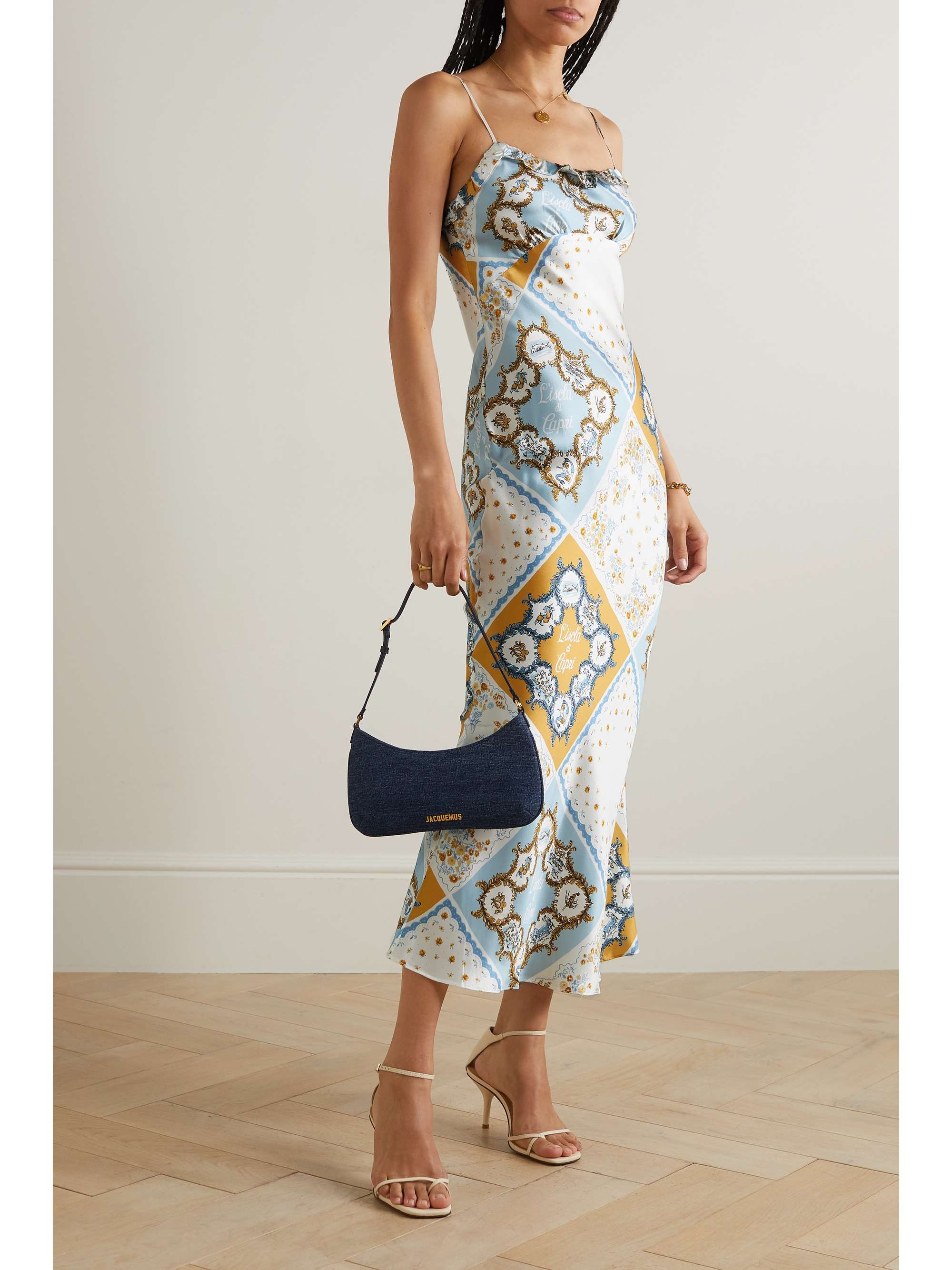 REFORMATION Aribella ruffled printed silkcharmeuse maxi dress NETA