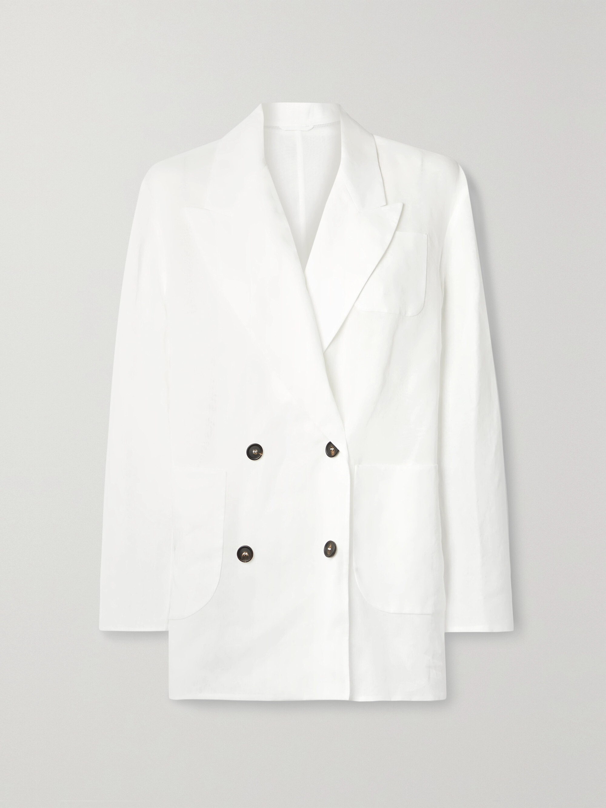 Brunello Cucinelli Double-breasted cotton-organza blazer thumbnail