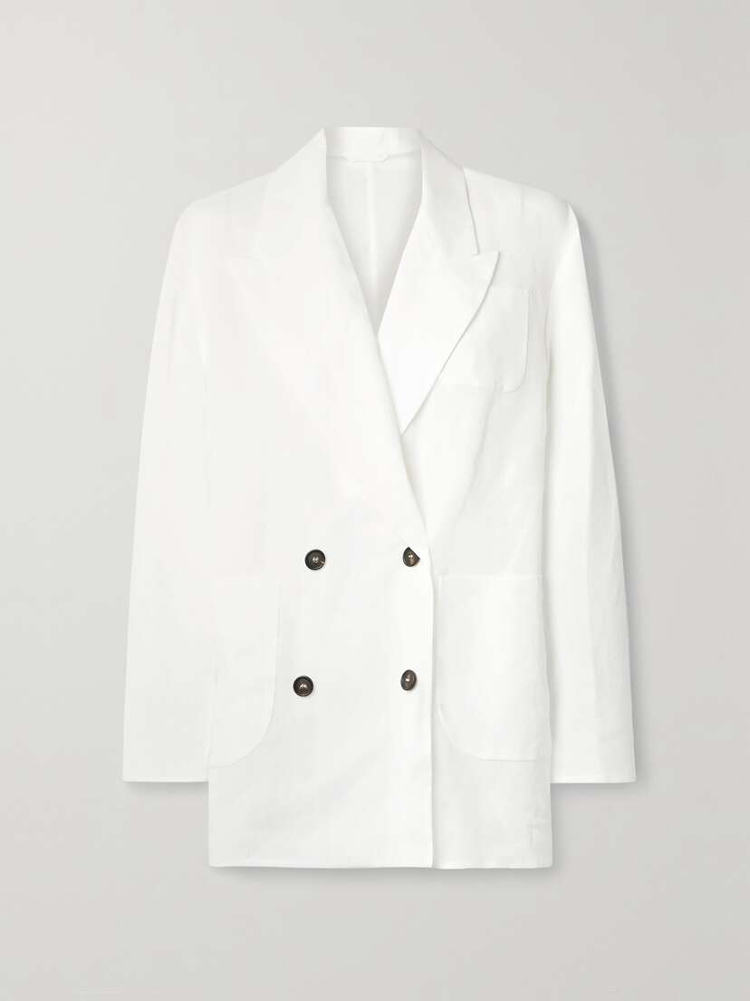 Brunello Cucinelli Double-breasted Cotton-organza Blazer