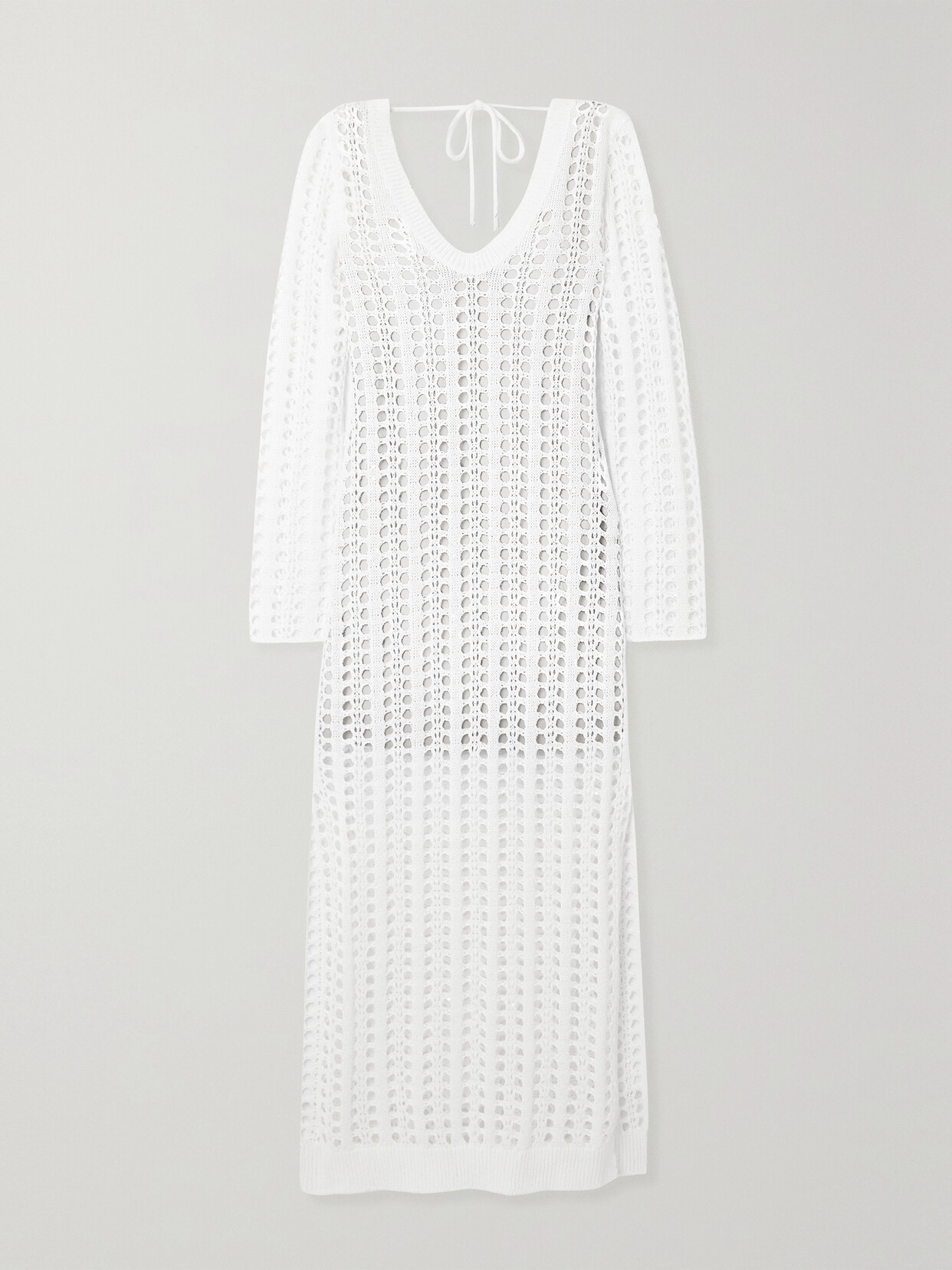 Brunello Cucinelli - Crocheted Cotton, Linen And Silk-blend Maxi Dress - White