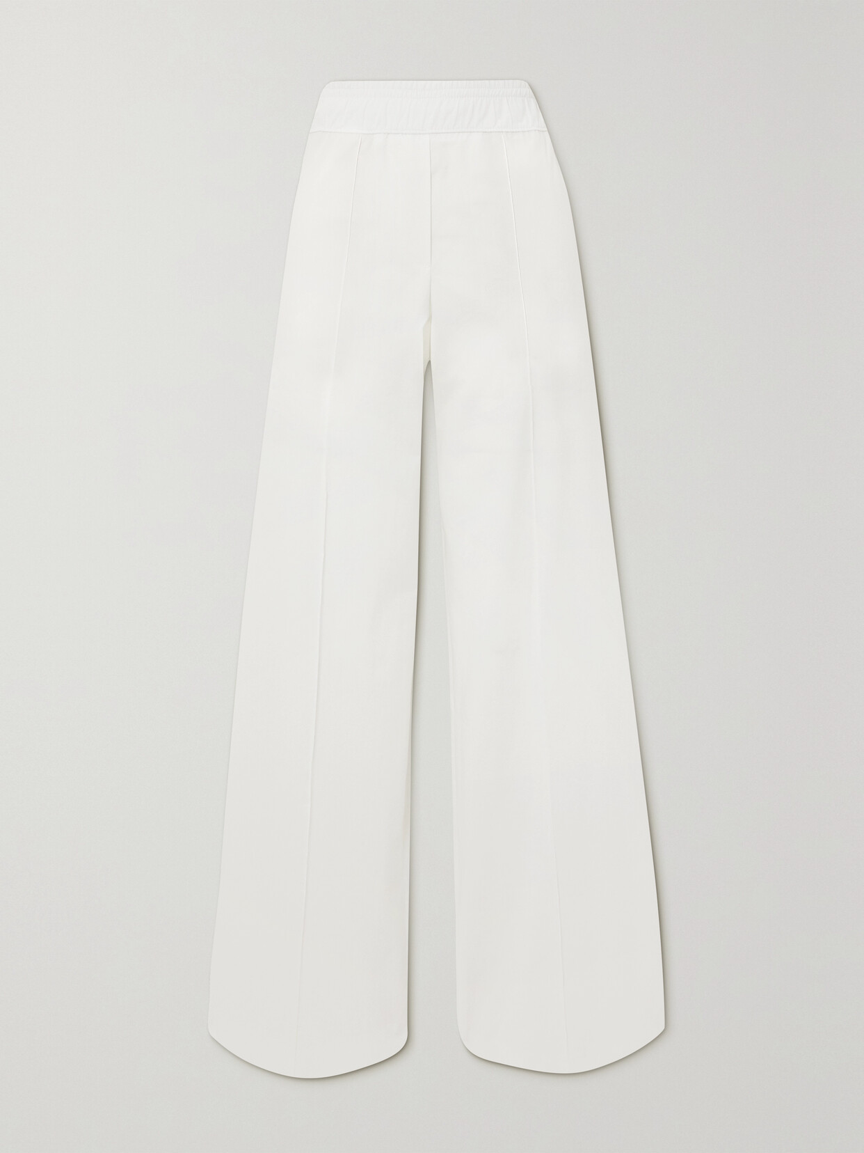 Brunello Cucinelli Wide-leg Cotton-jersey Pants - White