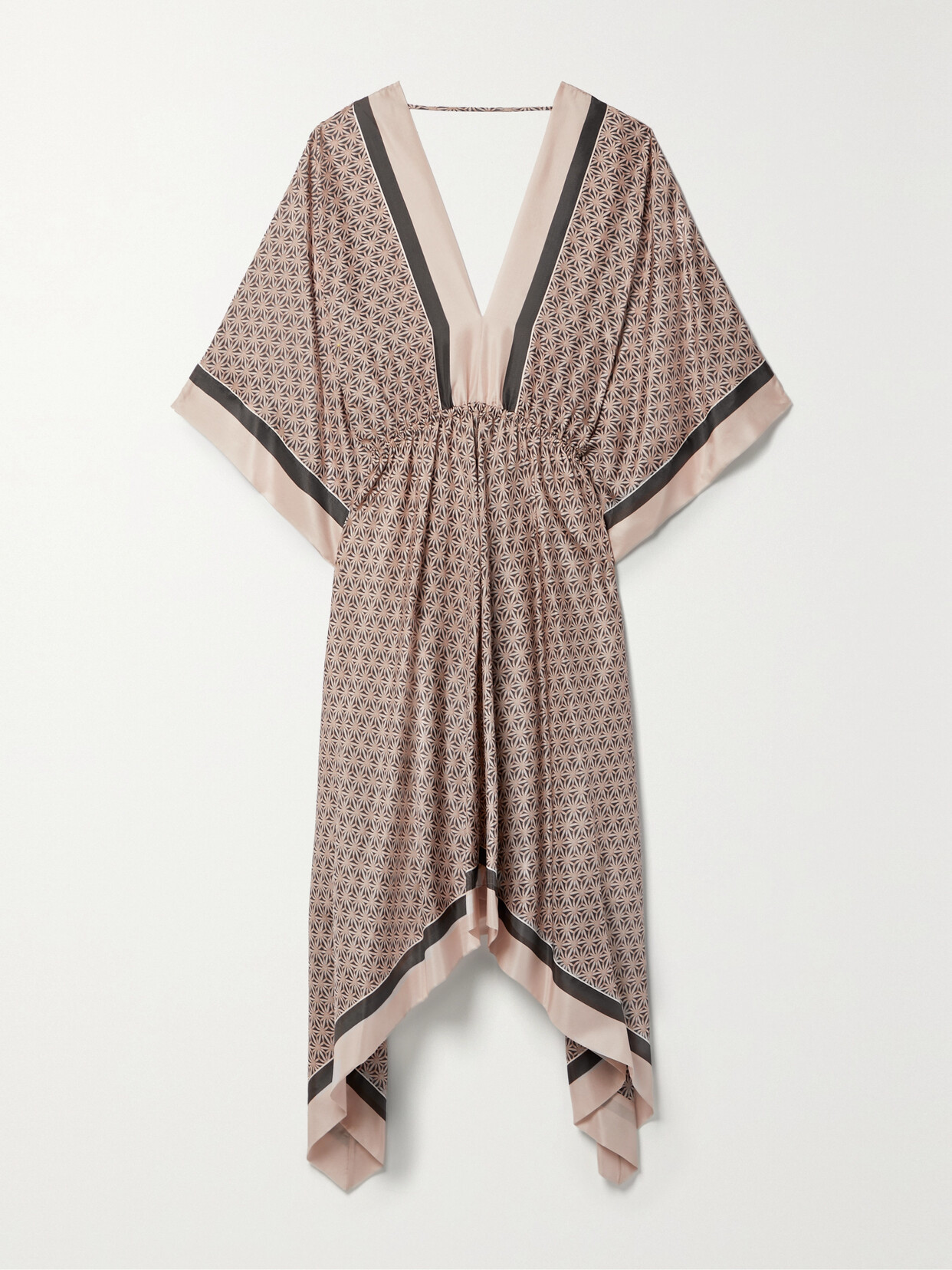 Brunello Cucinelli Printed Silk Dress In Neutrals