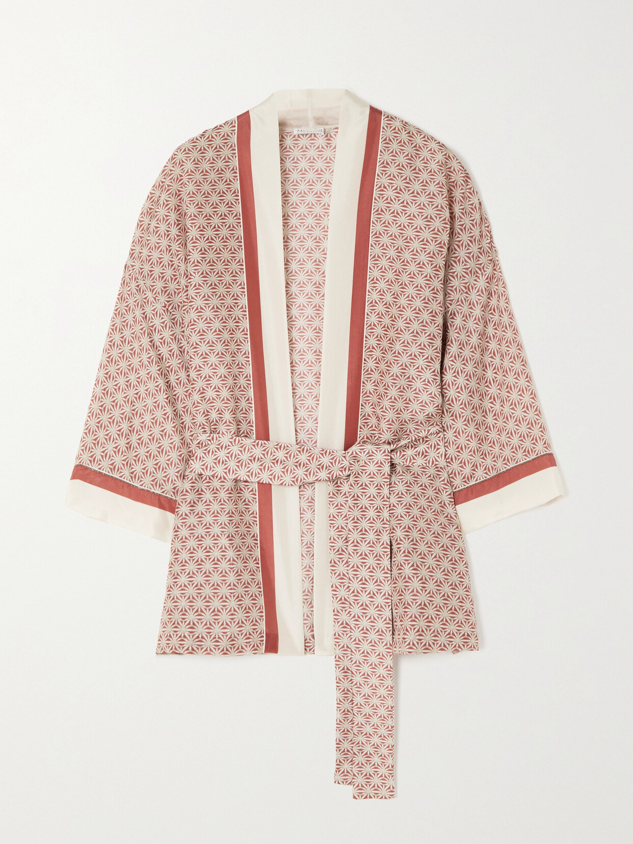 Brunello Cucinelli Printed Silk Robe In Red