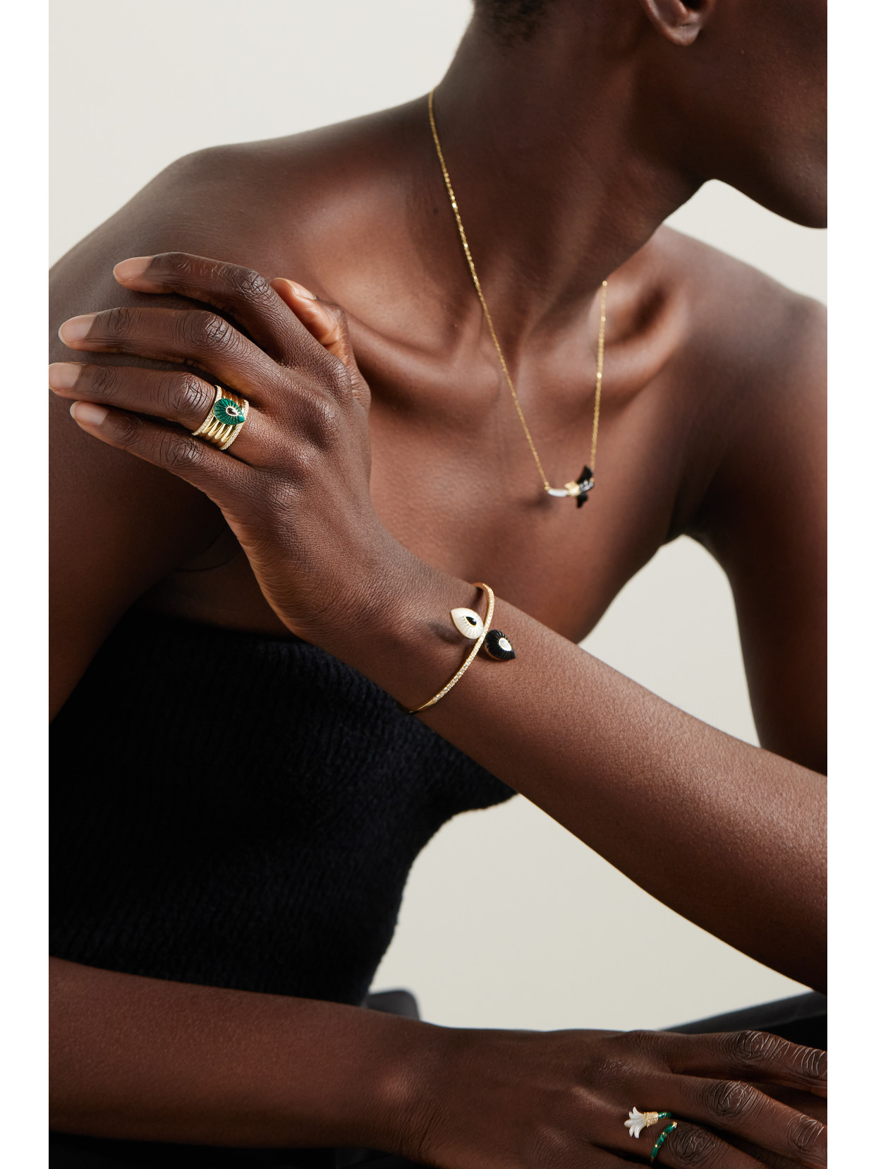 L'atelier Nawbar 102 18-karat Gold Multi-stone Ring In Gold