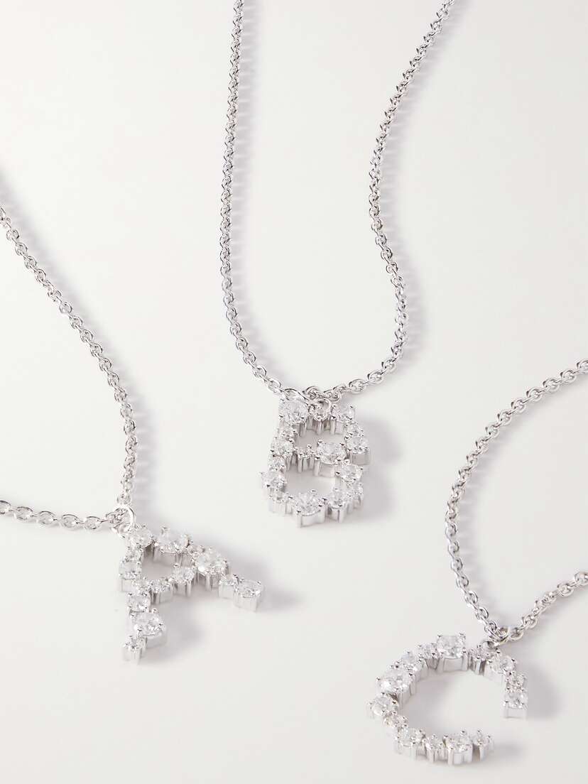 Completedworks + Net Sustain Rhodium-plated Recycled Silver Crystal Necklace