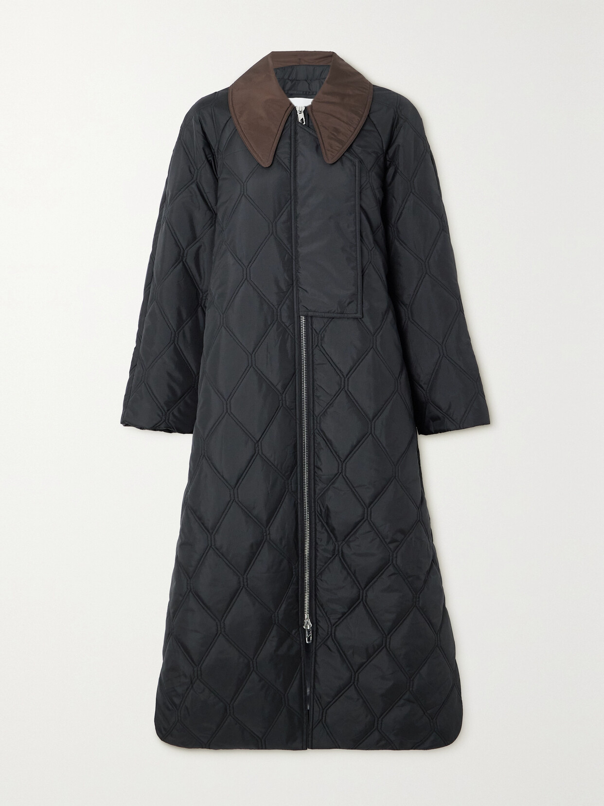 GANNI - Quilted Reycled-ripstop Coat - Black