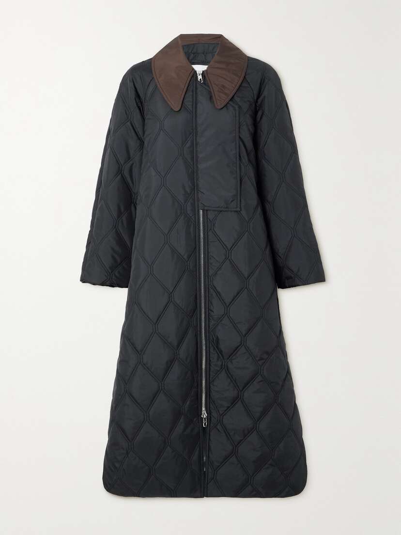 Ganni Quilted Recycled-ripstop Coat - EU 44