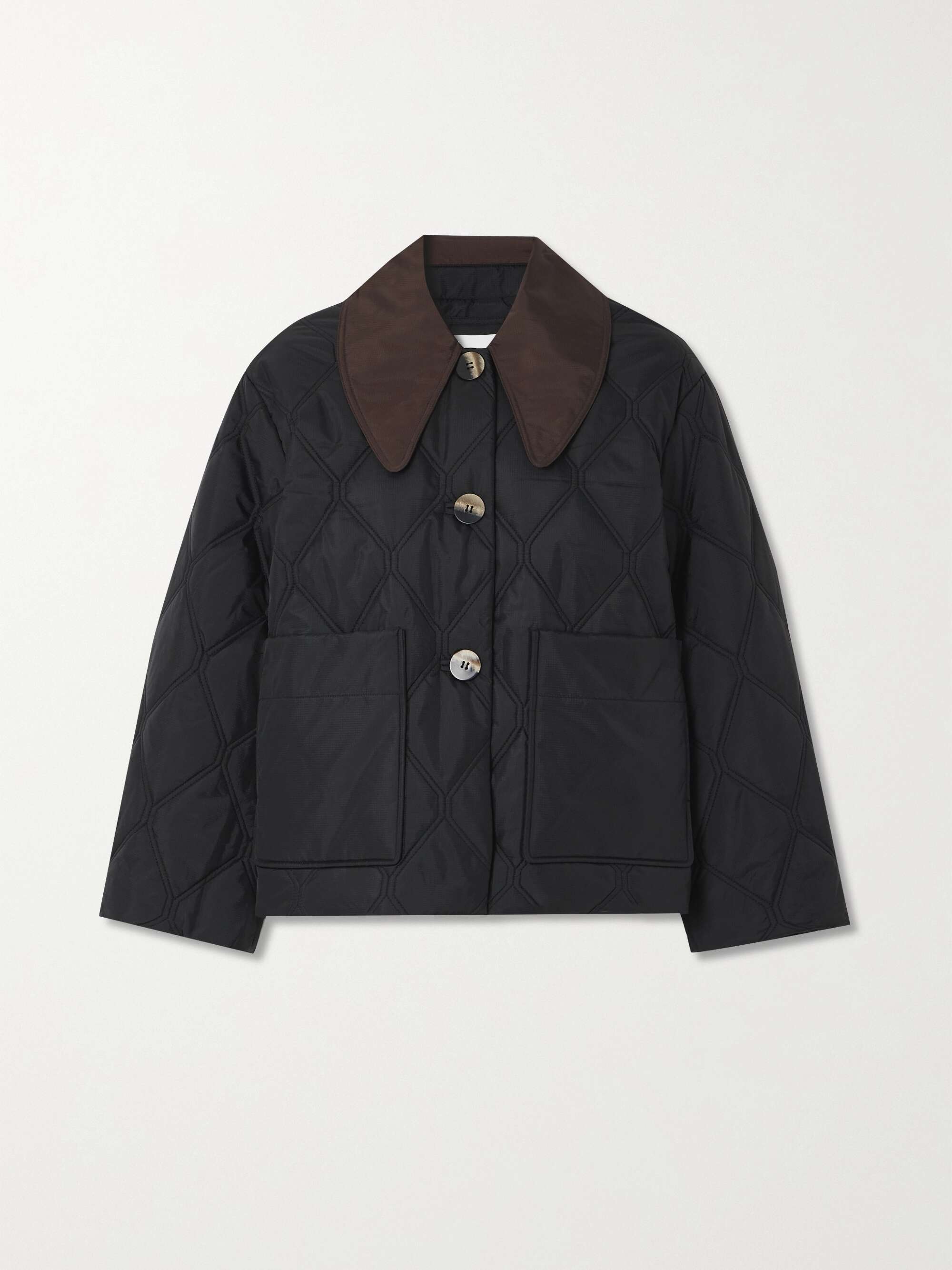 GANNI Two-tone quilted ripstop jacket | NET-A-PORTER