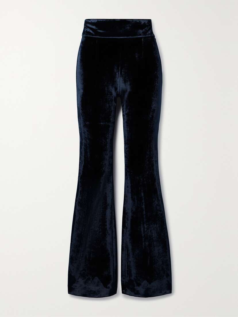 Galvan Velvet Flared Pants - Women's Clothing