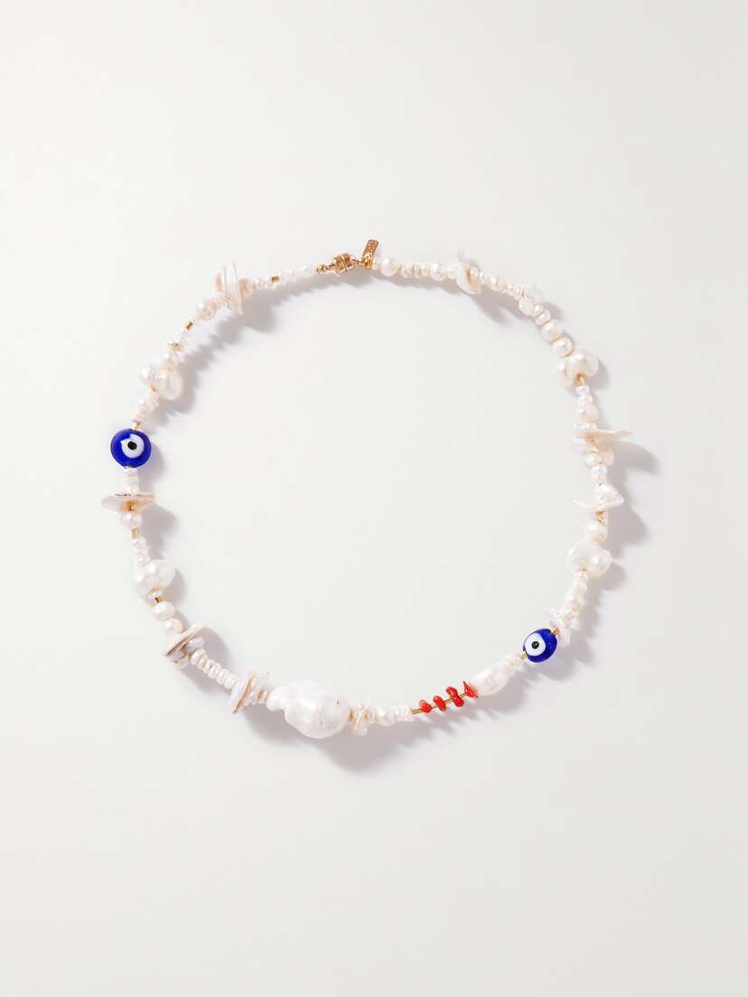 Martha Calvo Alessa Gold-tone, Pearl And Glass Necklace