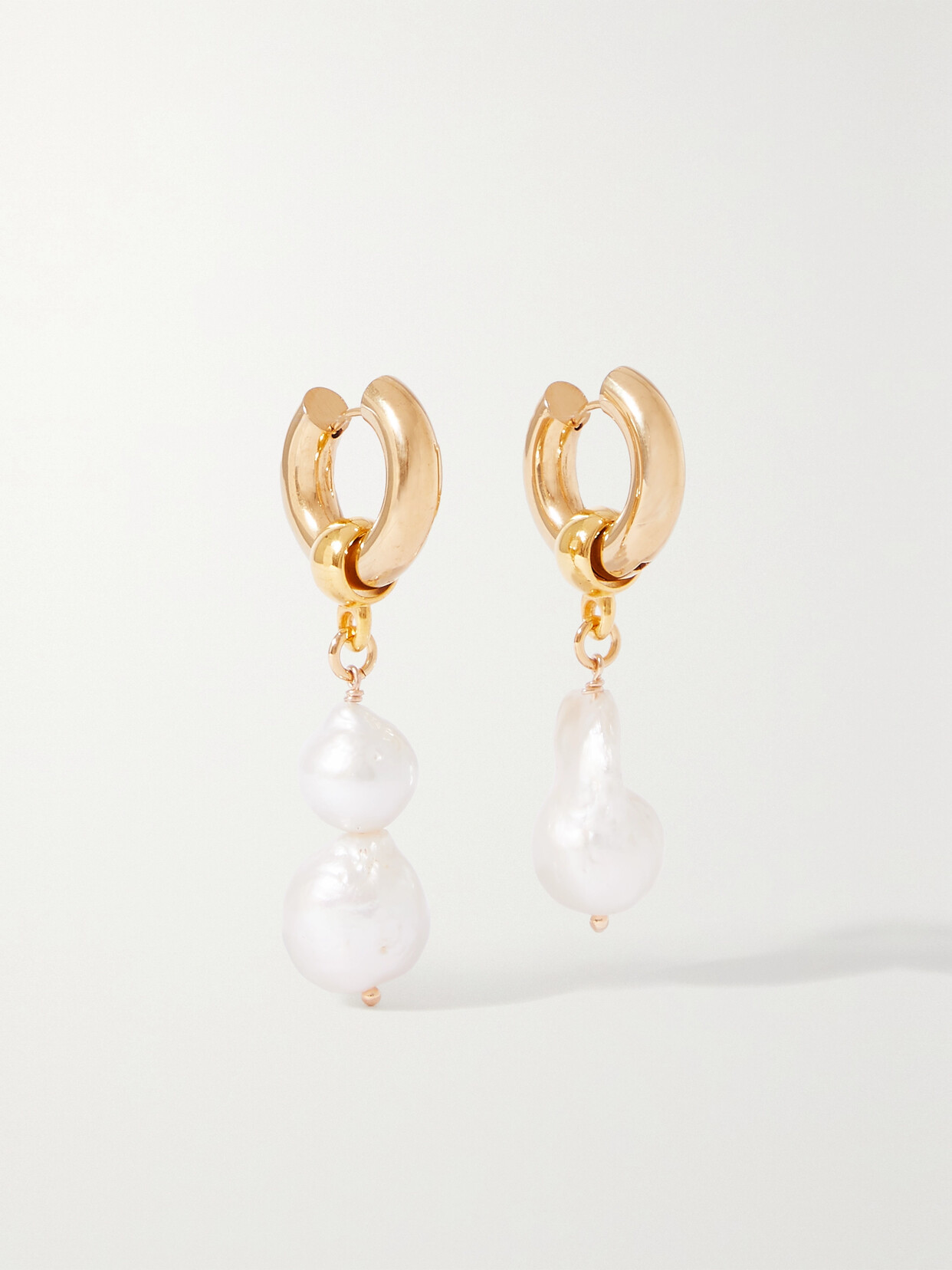 Martha Calvo -plated Pearl Hoop Earrings
