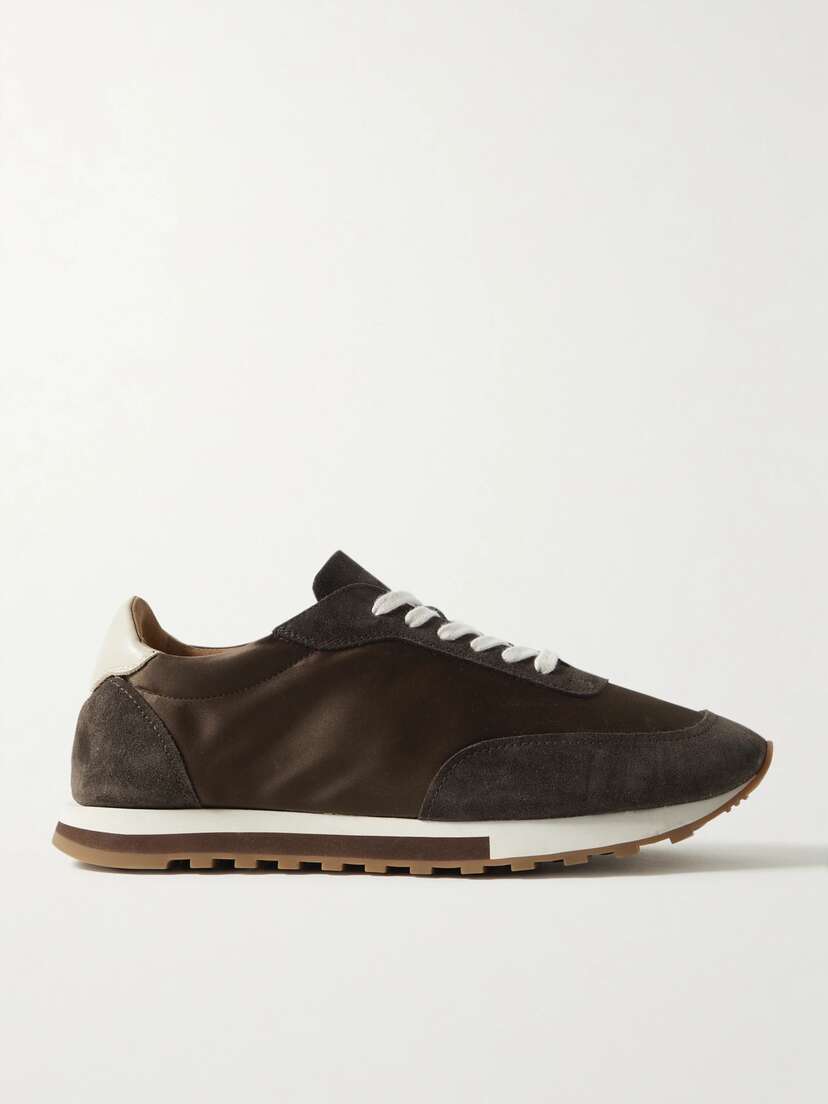 The Row Owen Runner Satin, Suede And Leather Sneakers