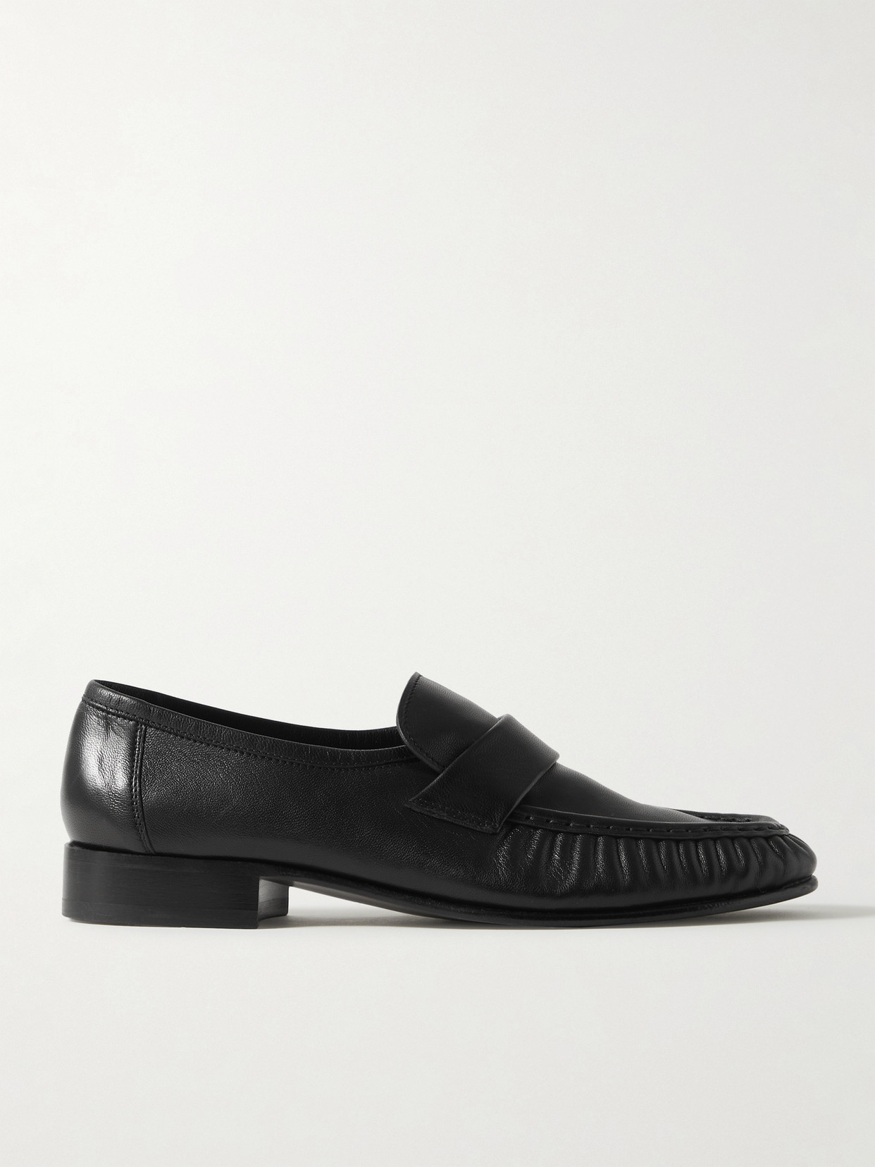 The Row Leather Loafers In Black