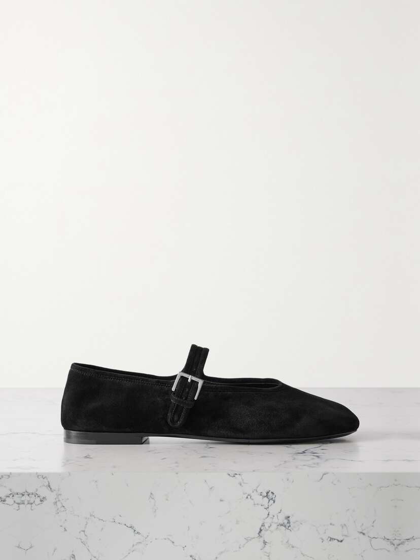 The Row Boheme Suede Mary Jane Flats