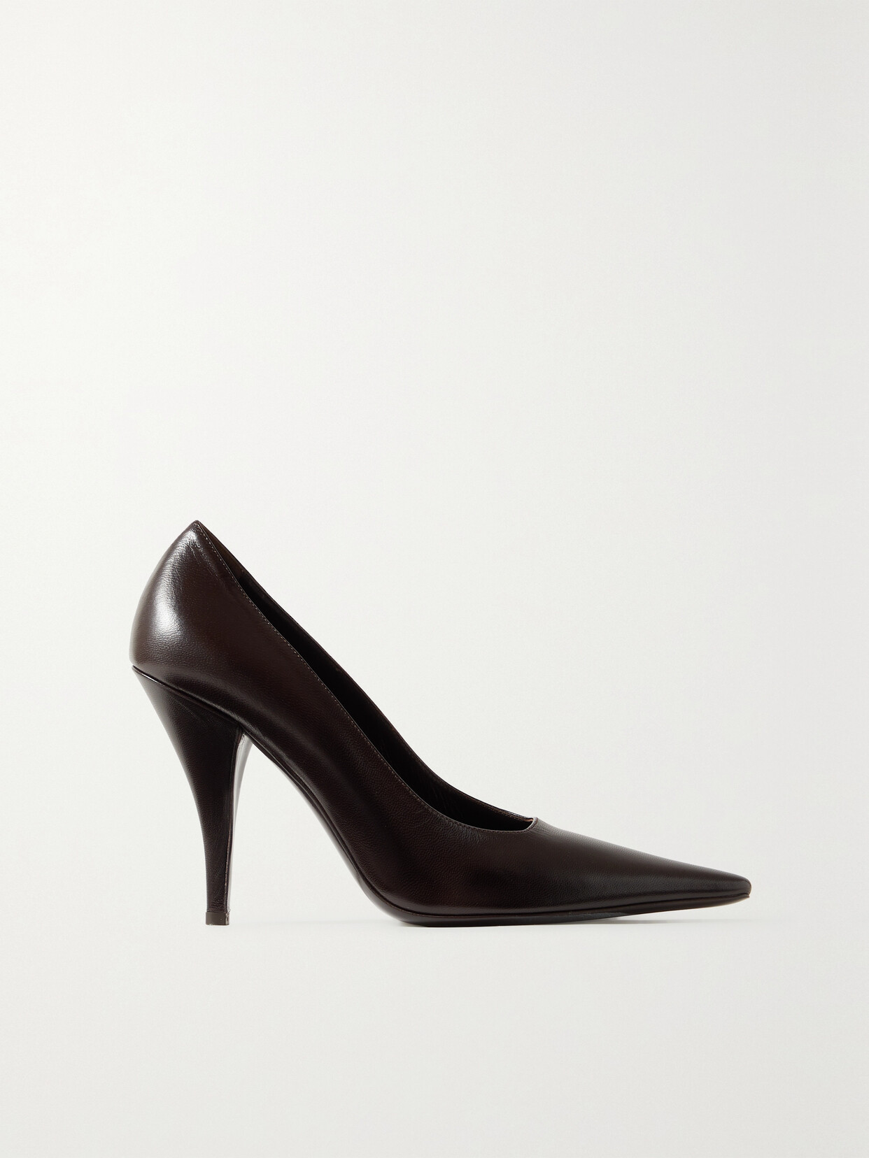 Shop The Row Lana Leather Point-toe Pumps In Brown